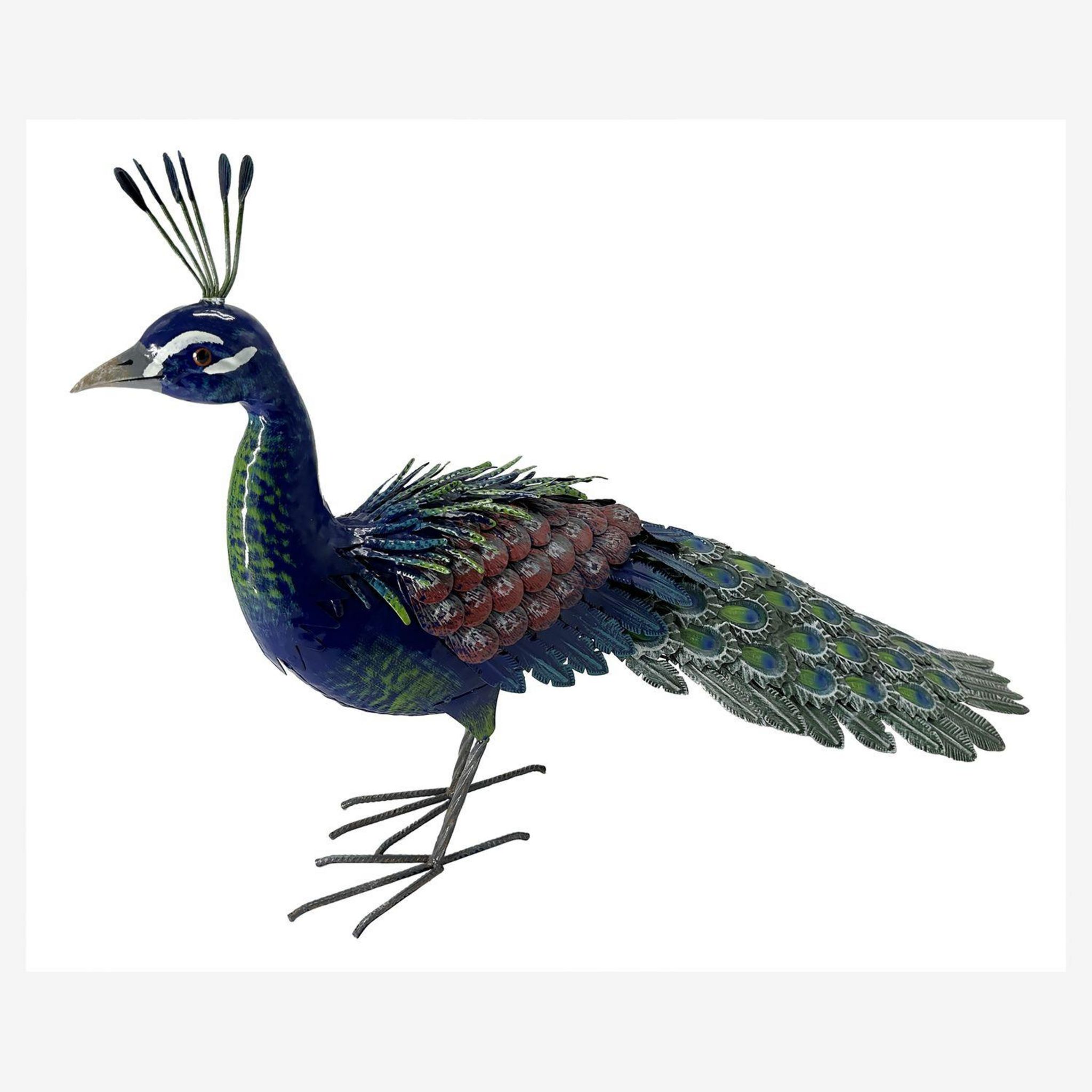 Voir la diapositive 2 : GARDENSTAR Paon en métal H55.5 cm - Multicolore