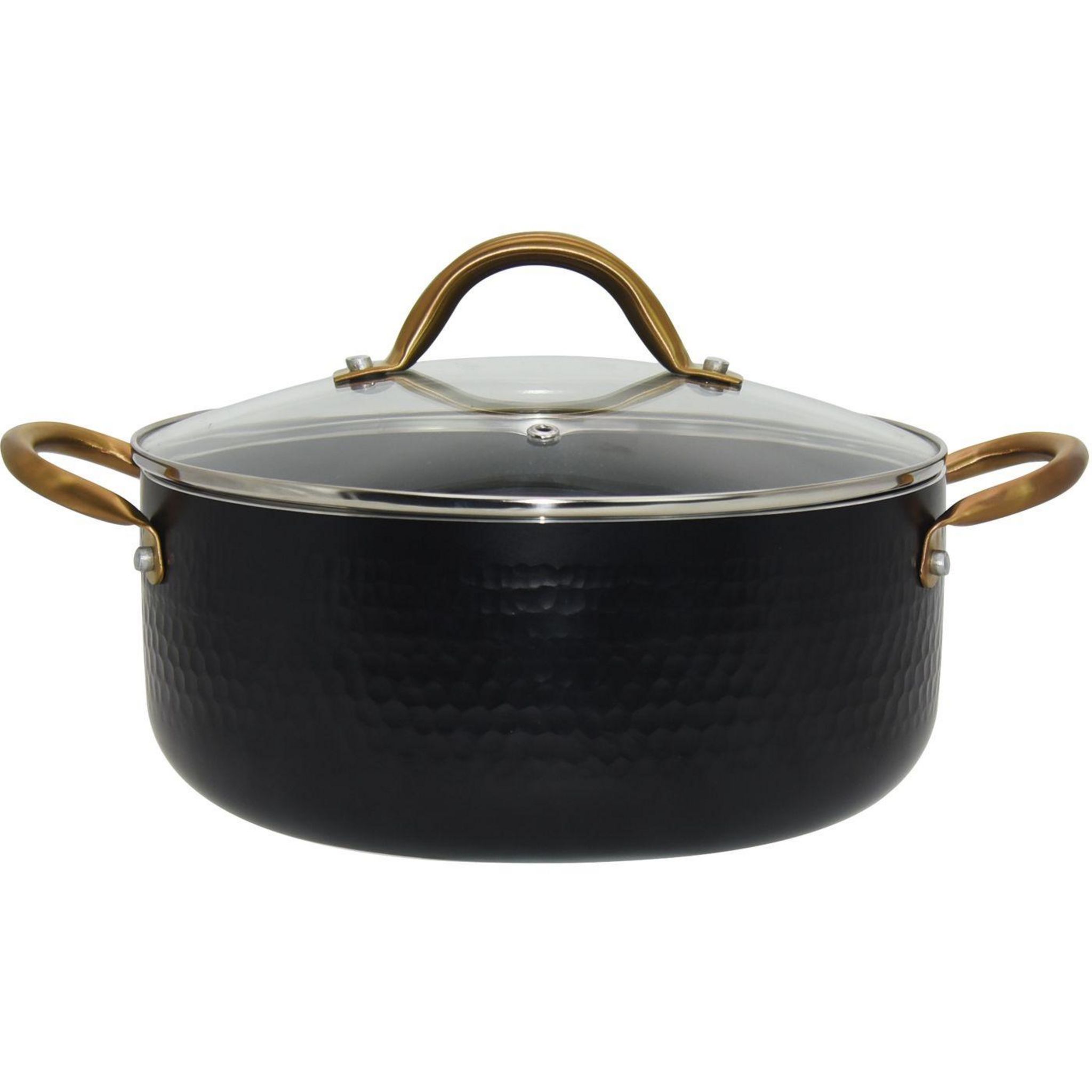 Voir la diapositive 1 : ACTUEL Marmite aluminium 28cm avec couvercle en verre tous feux dont induction