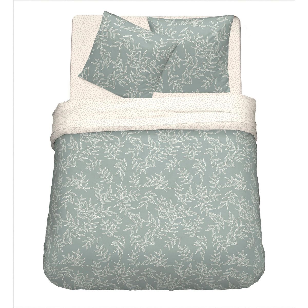 Parure housse de couette en coton 52 fils imprimé + drap housse offert NORA