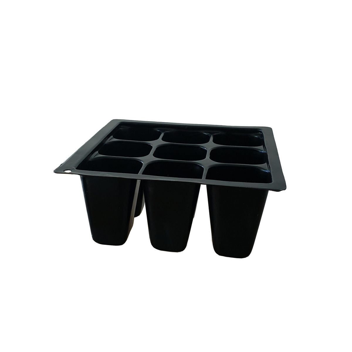 GARDENSTAR Lot de 3 plateaux à semis de 9 godets 13.5x13.5x5.6 cm - Noir