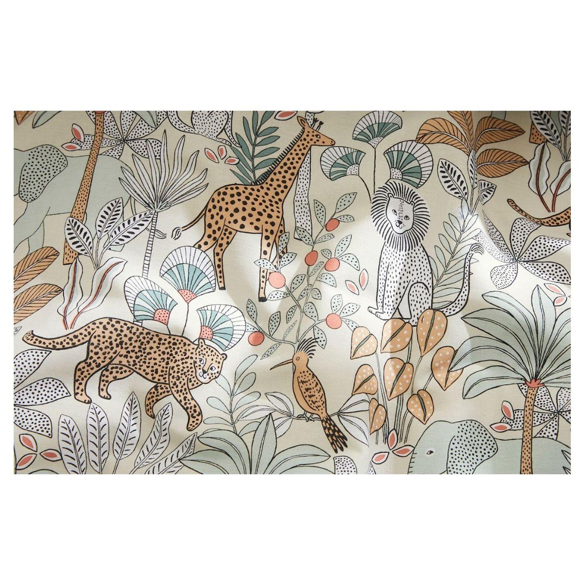 Parure housse de couette enfant en coton imprimé JUNGLE