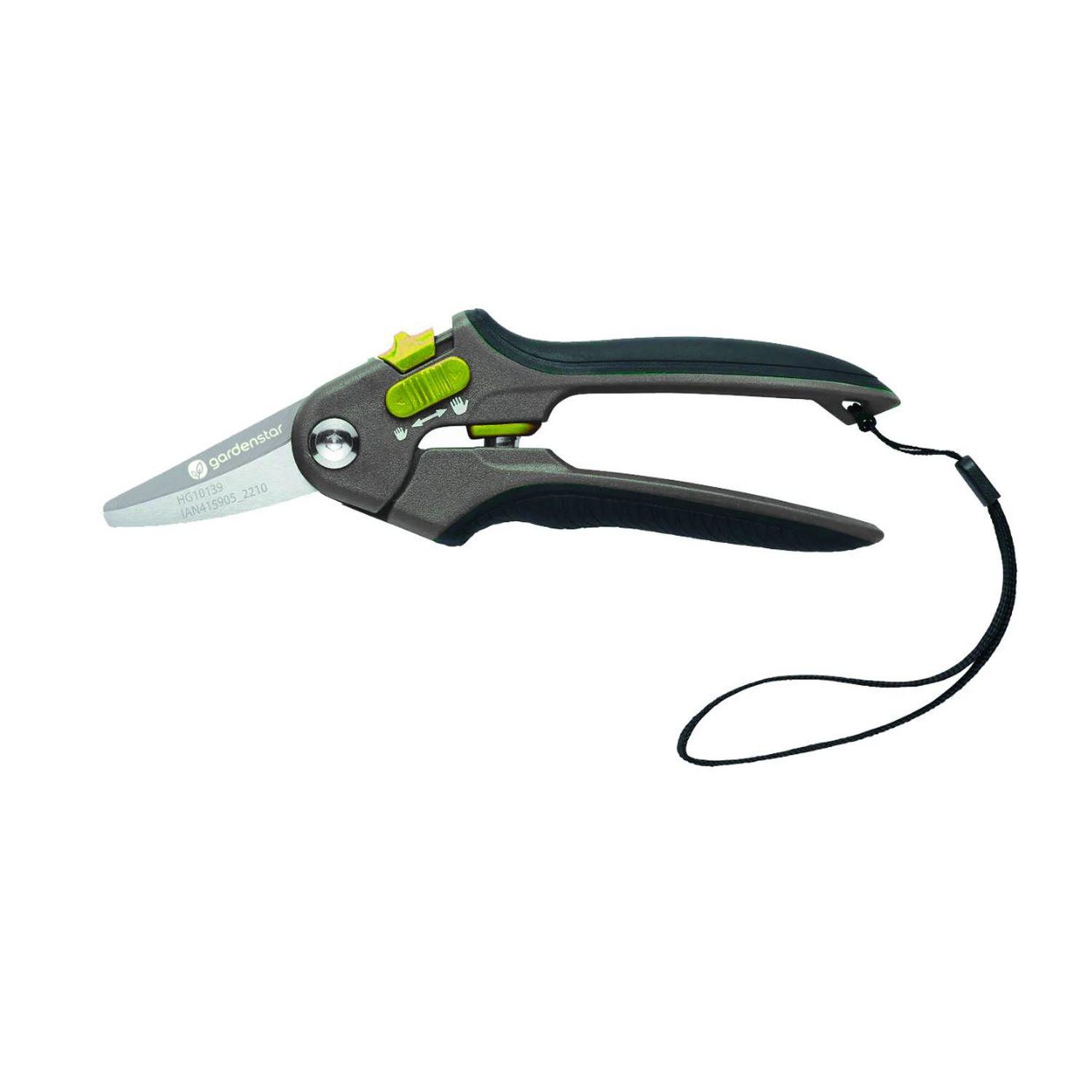 Voir la diapositive 3 : GARDENSTAR Sécateur à fleur à ouverture réglable - 22,5 cm