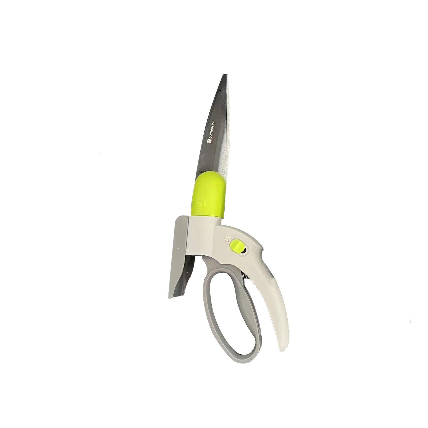 Voir la diapositive 2 : GARDENSTAR Cisaille à gazon à poignée rotative - 34 cm - 360° -  Gris