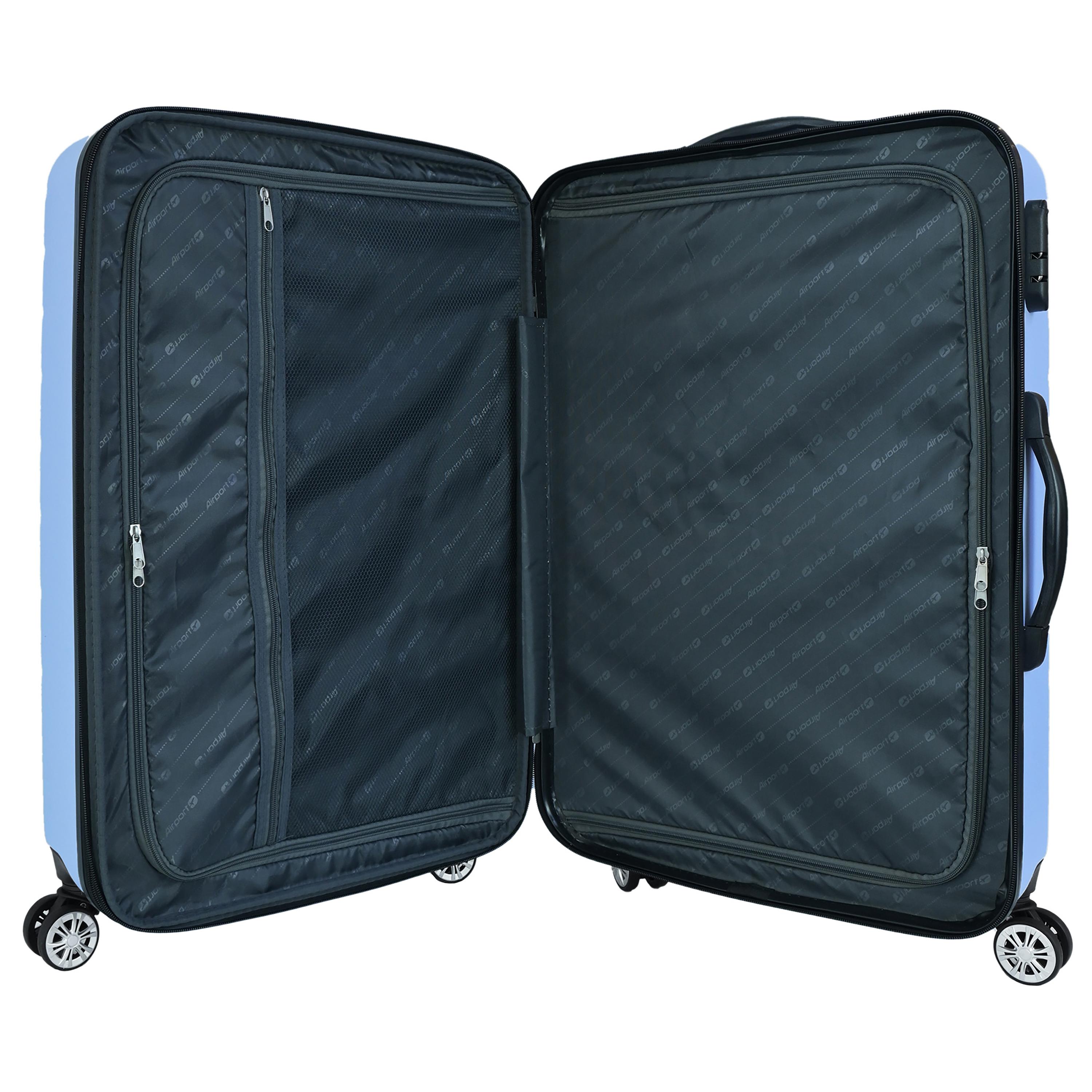 Voir la diapositive 6 : AIRPORT Valise rigide extensible ABS violet - 8 roues - 70x48x29cm - Rainbow
