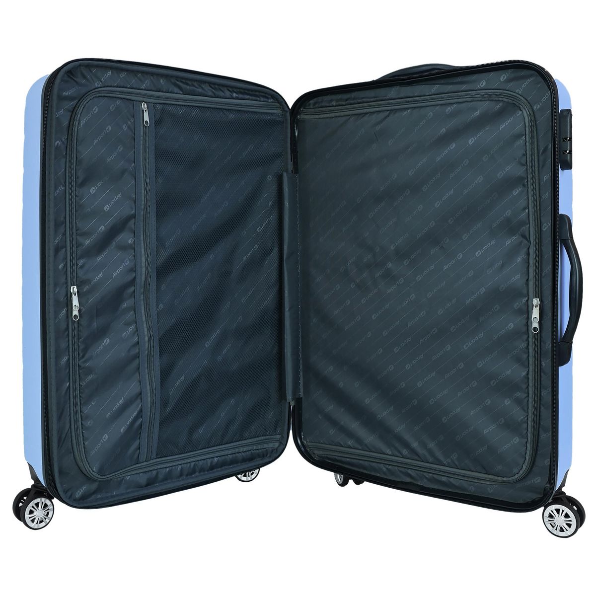 AIRPORT Valise rigide extensible ABS violet - 8 roues - 70x48x29cm - Rainbow