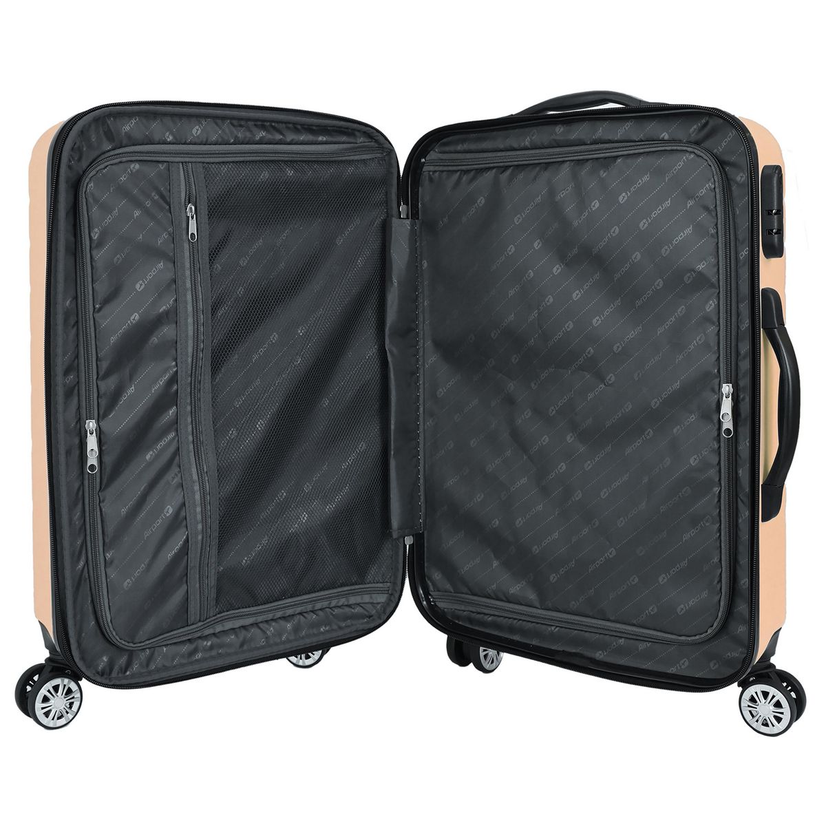 AIRPORT Valise rigide extensible rose 8 roues 60x41x25cm Rainbow