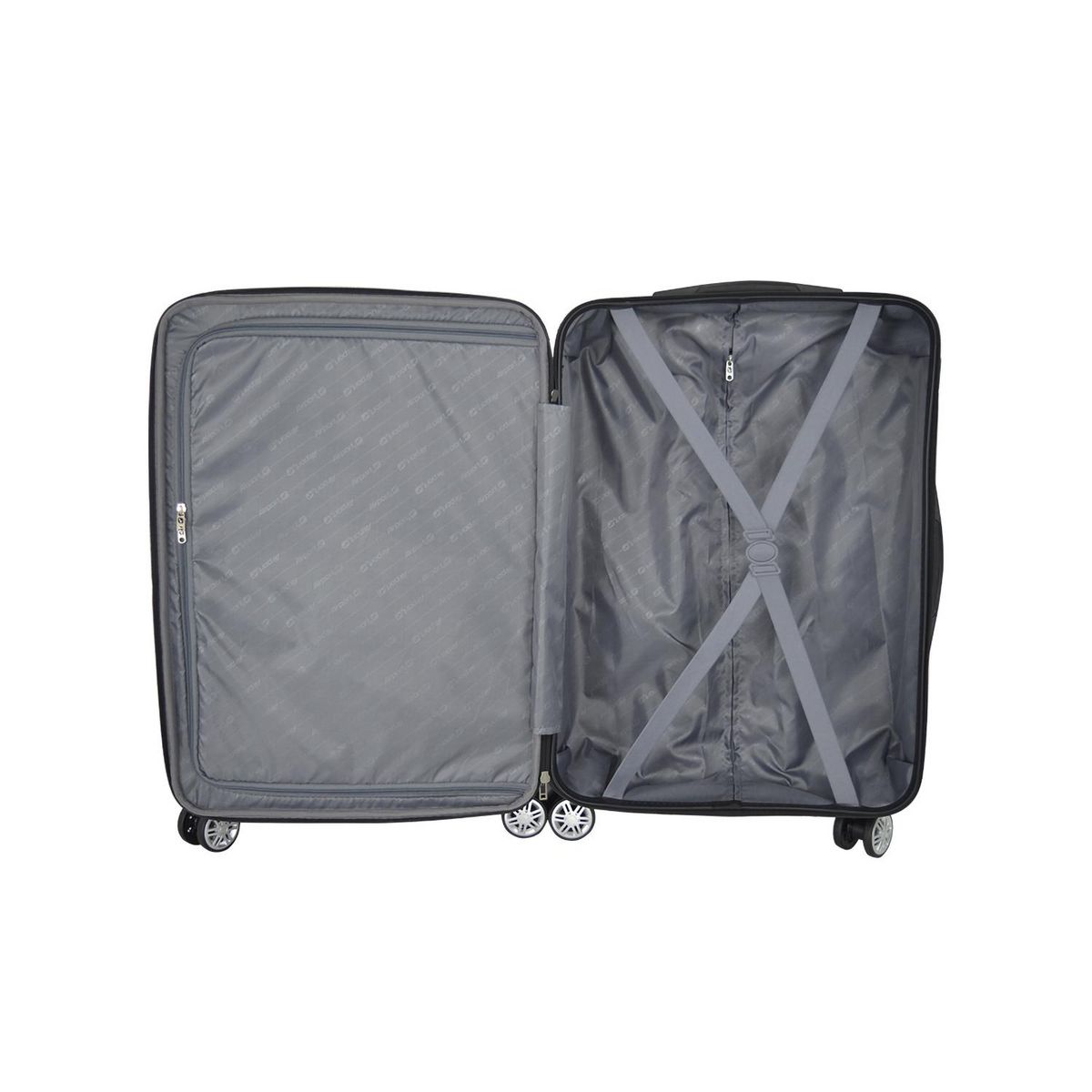 AIRPORT Valise rigide extensible ABS gris - 8 roues - 65x44x27cm - Zen