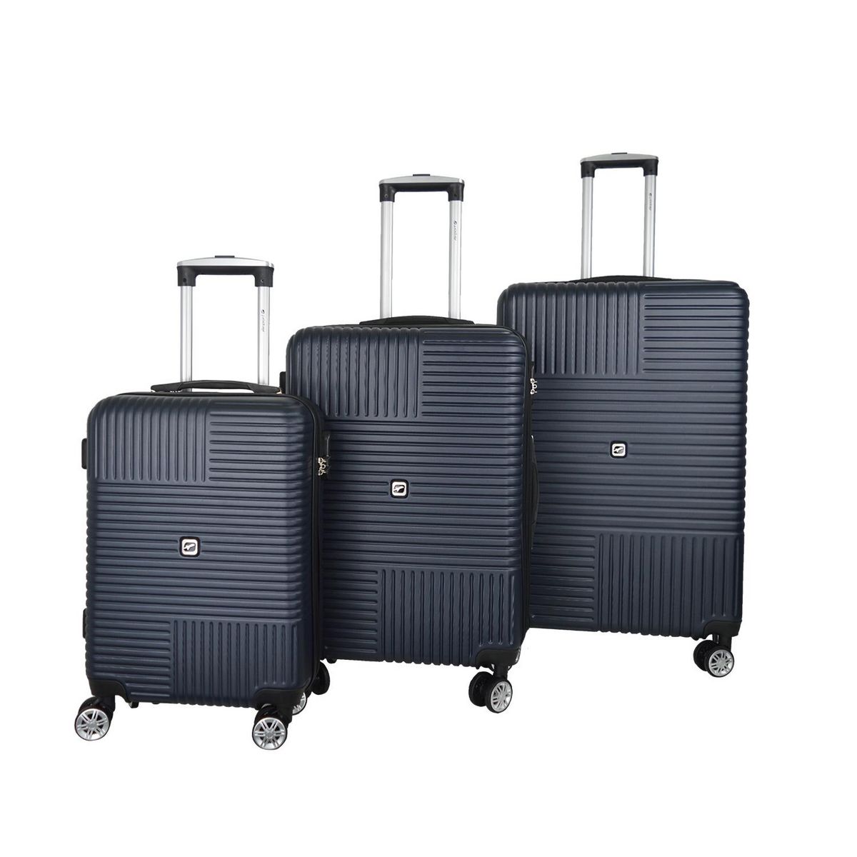 AIRPORT Valise rigide extensible ABS gris - 8 roues - 75x50x30cm - Zen