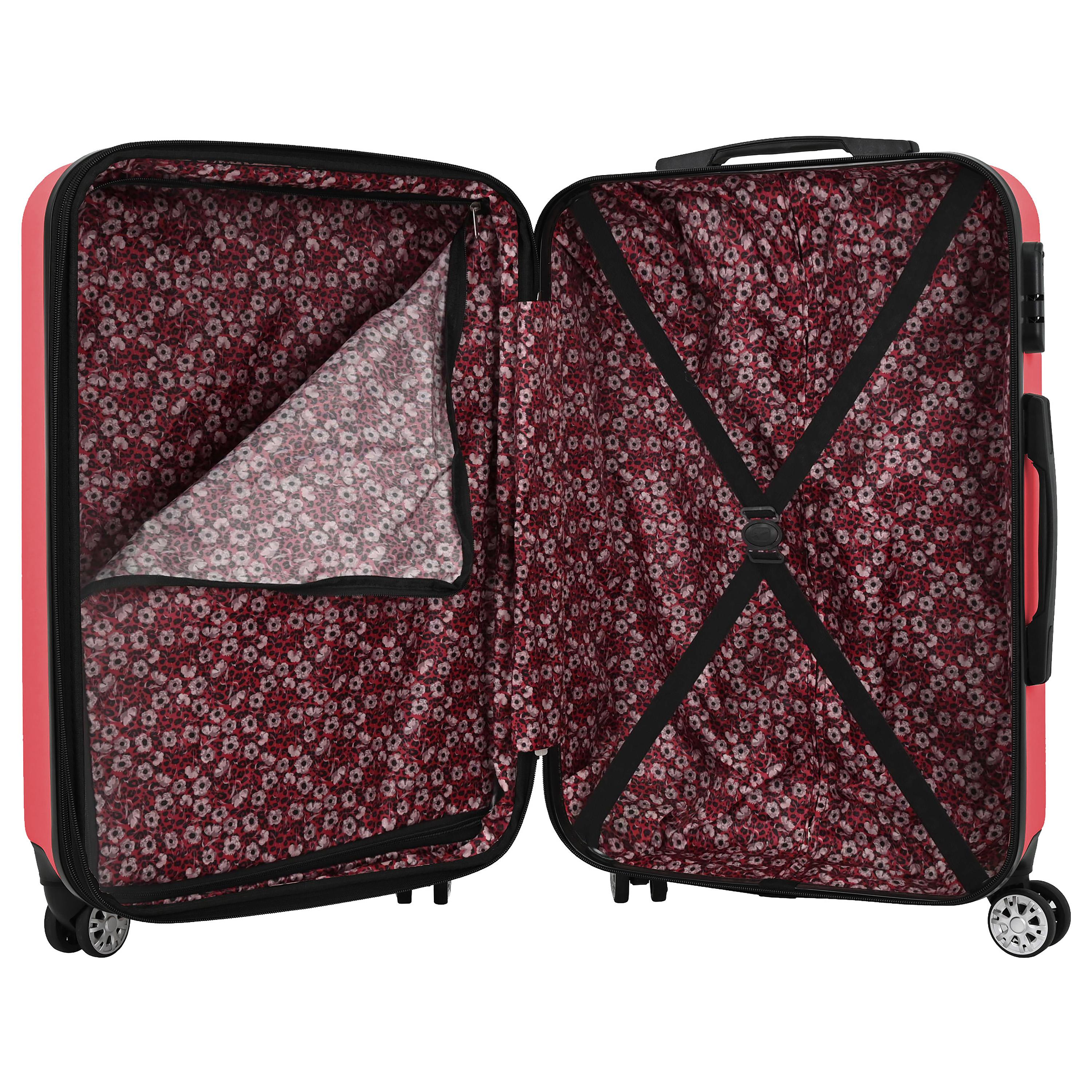 Voir la diapositive 7 : AIRPORT Valise rigide ABS rose 8 roues 65x42x26cm Dots