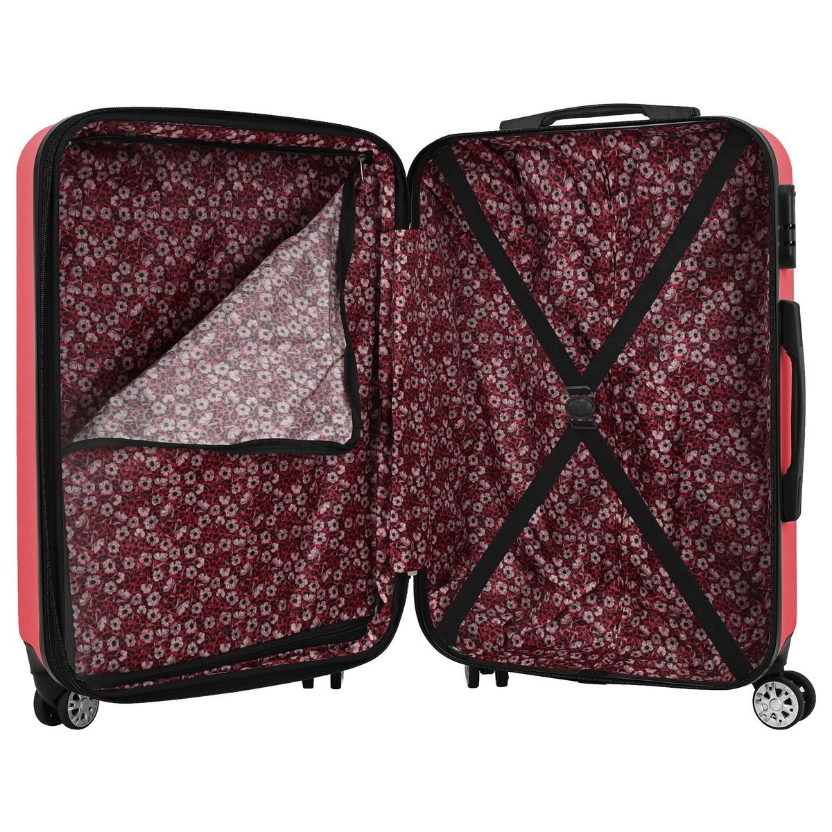 AIRPORT Valise rigide ABS rose 8 roues 65x42x26cm Dots