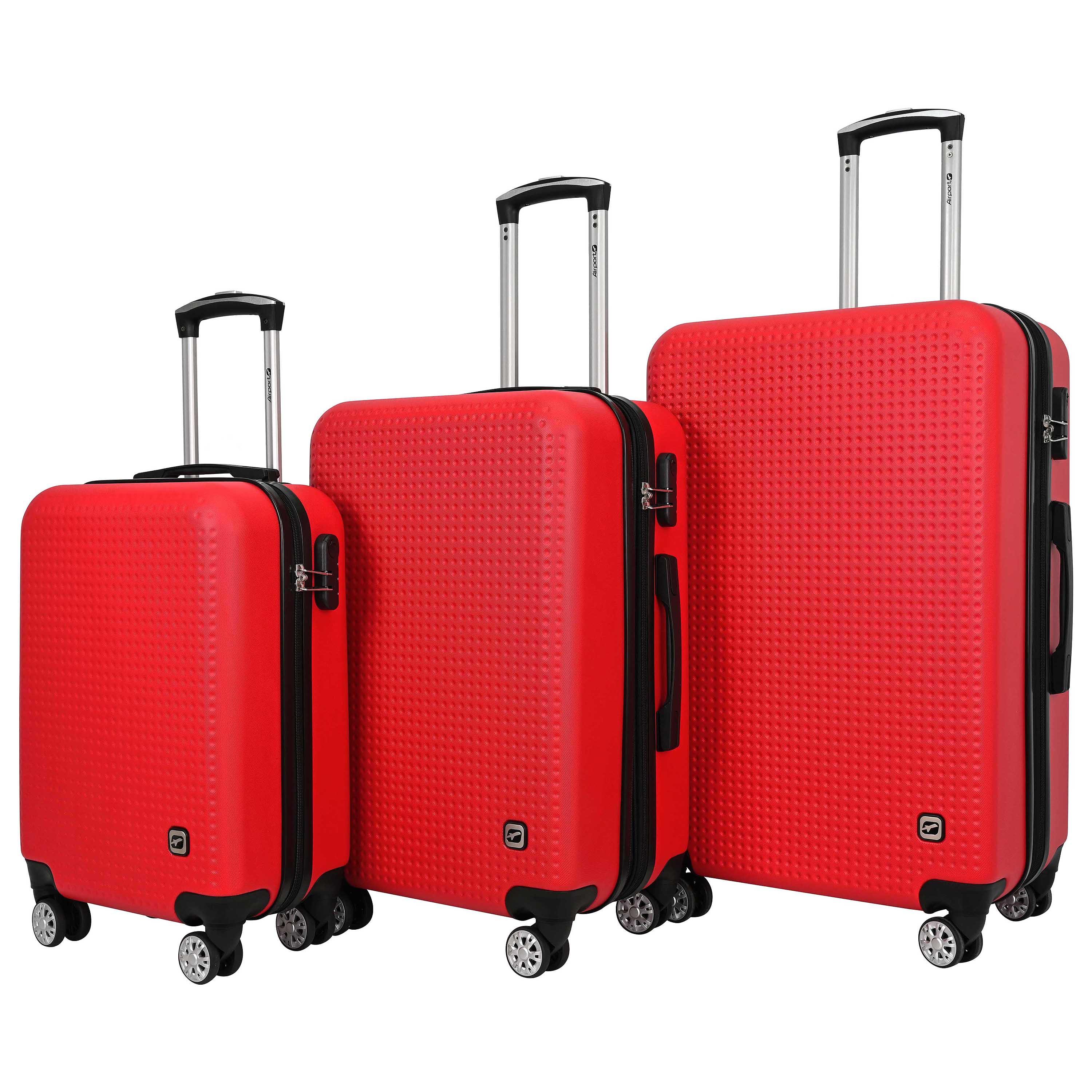 Voir la diapositive 2 : AIRPORT Valise rigide ABS rose 8 roues 65x42x26cm Dots