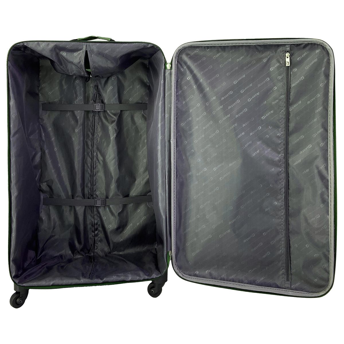 AIRPORT Valise souple 4 roues vert 75x45x26cm Rail