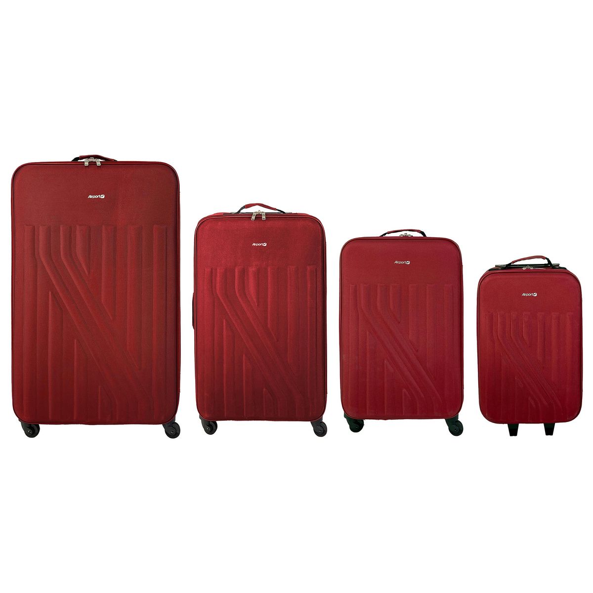 AIRPORT Valise souple polyester rouge 4 roues 65x40x23cm Rail
