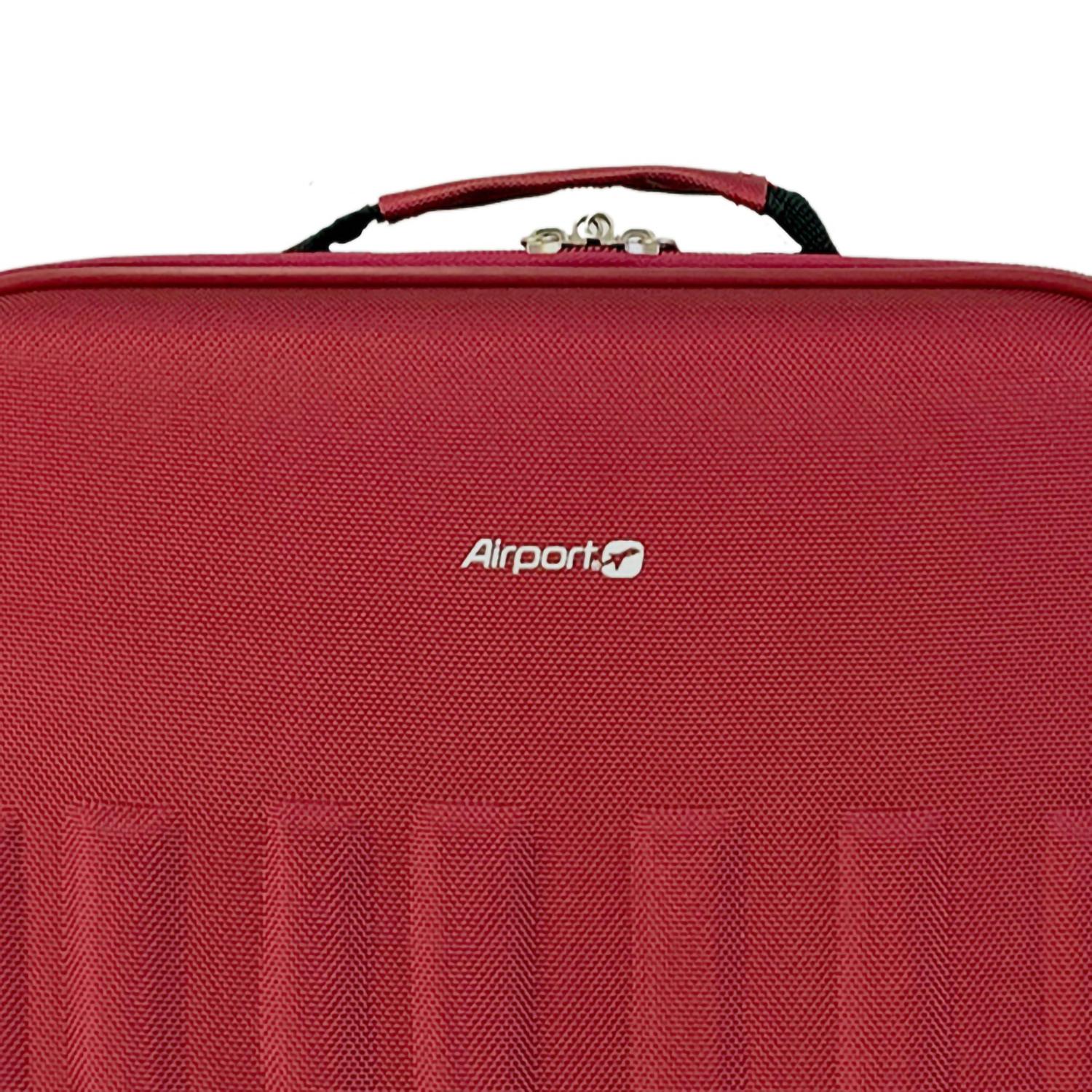 Voir la diapositive 9 : AIRPORT Valise souple polyester rouge 4 roues 65x40x23cm Rail