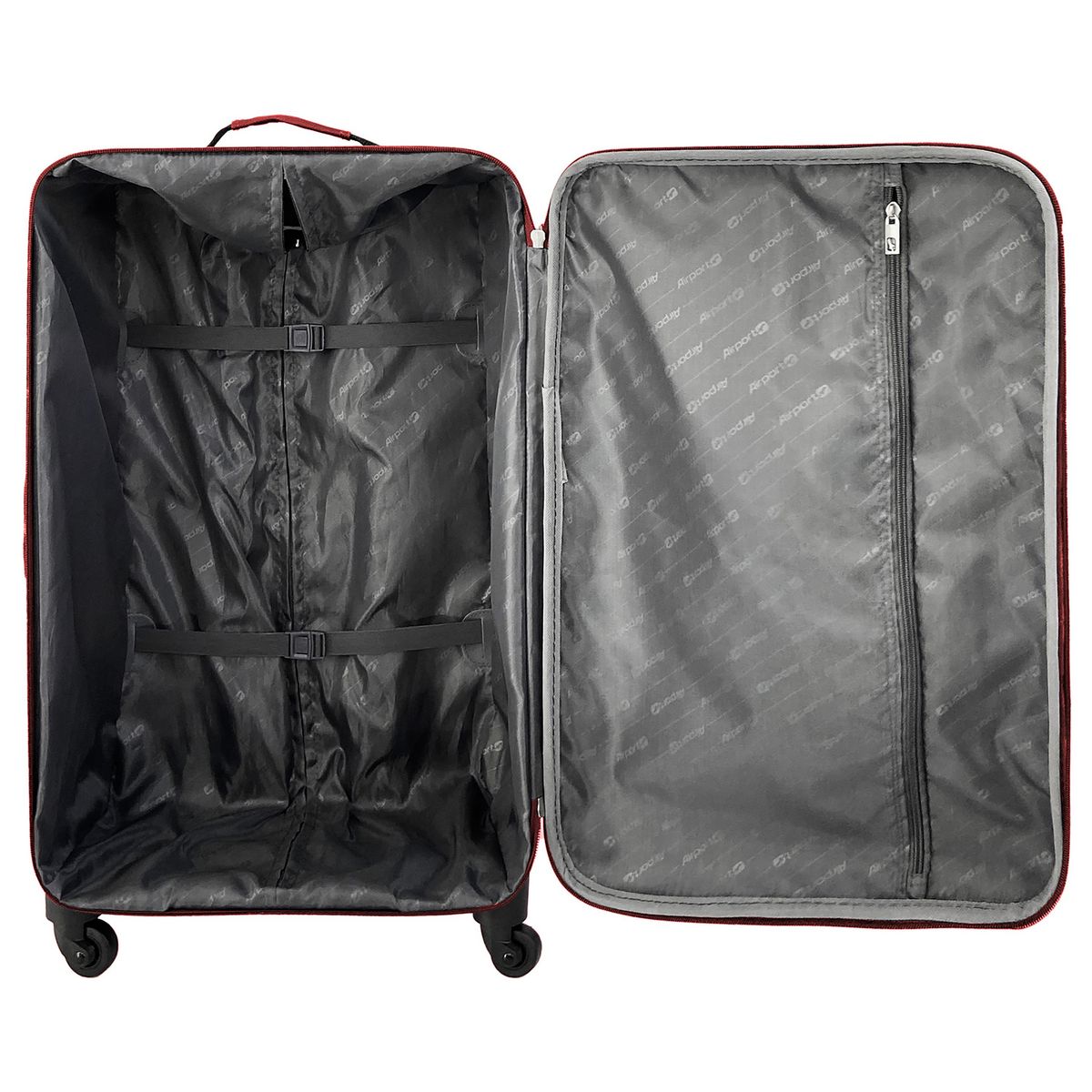 AIRPORT Valise souple polyester rouge 4 roues 65x40x23cm Rail
