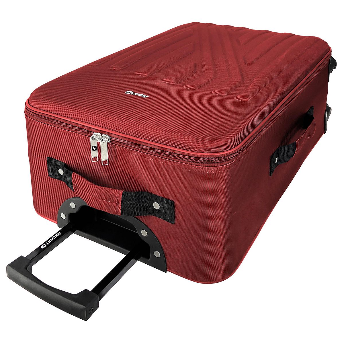 AIRPORT Valise souple polyester rouge 4 roues 65x40x23cm Rail