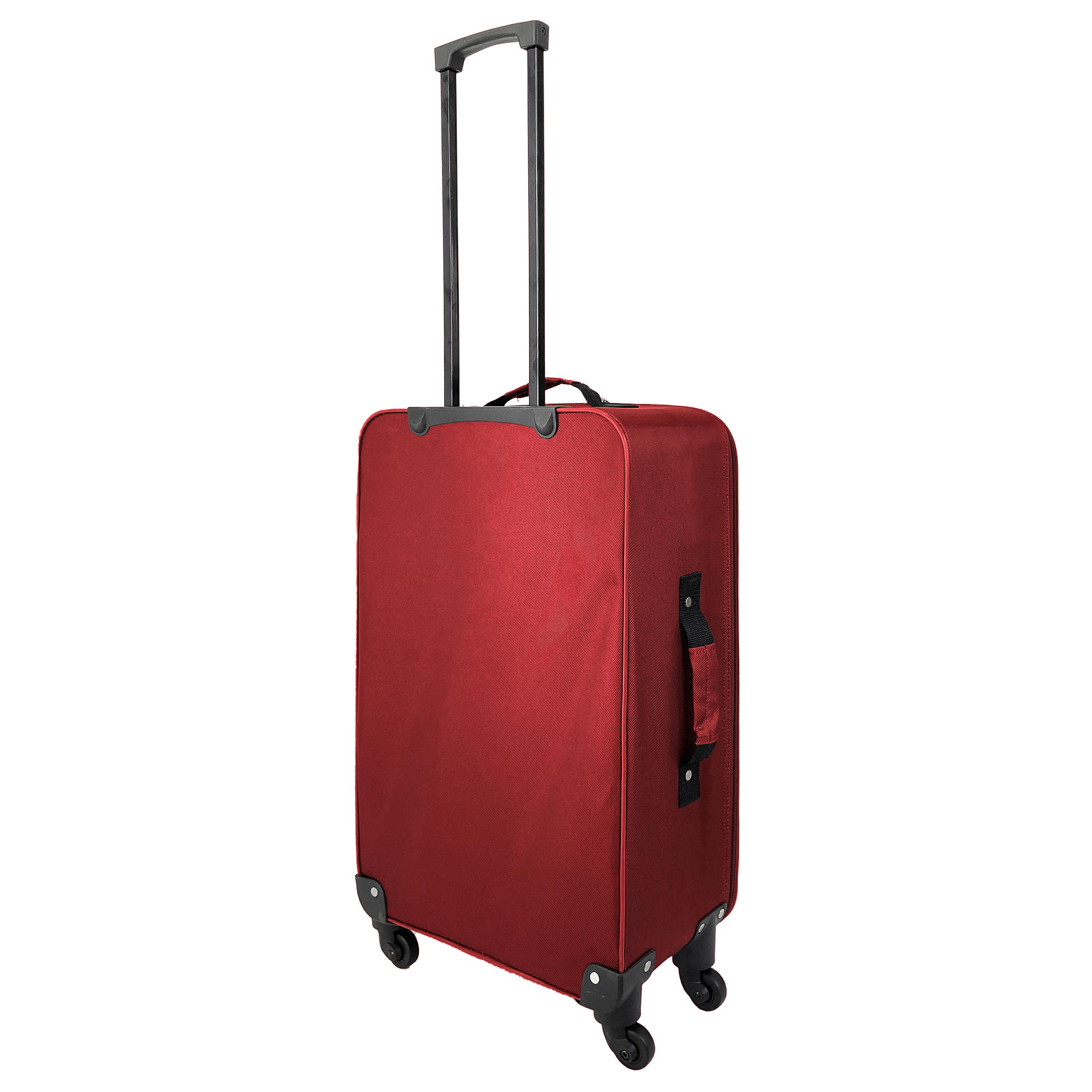 Voir la diapositive 5 : AIRPORT Valise souple polyester rouge 4 roues 65x40x23cm Rail