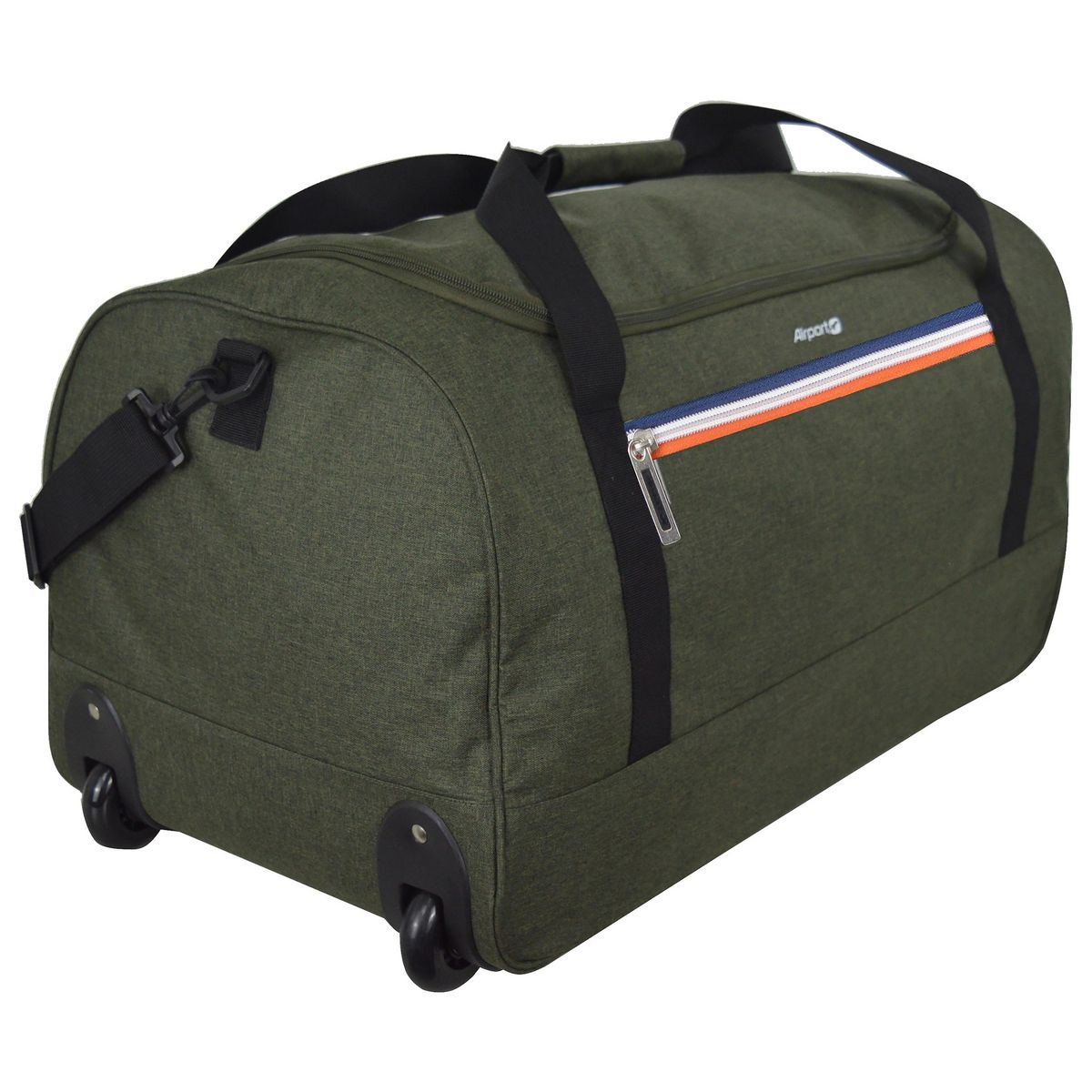 AIRPORT Sac de voyage à roulettes polyester kaki 2 roues 65x33x14cm