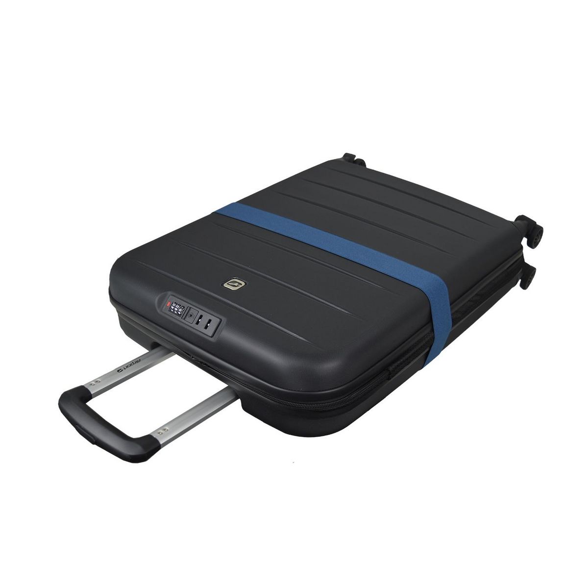 AIRPORT Valise rigide ABS noir 8 roues 71x45x9cm Pliable