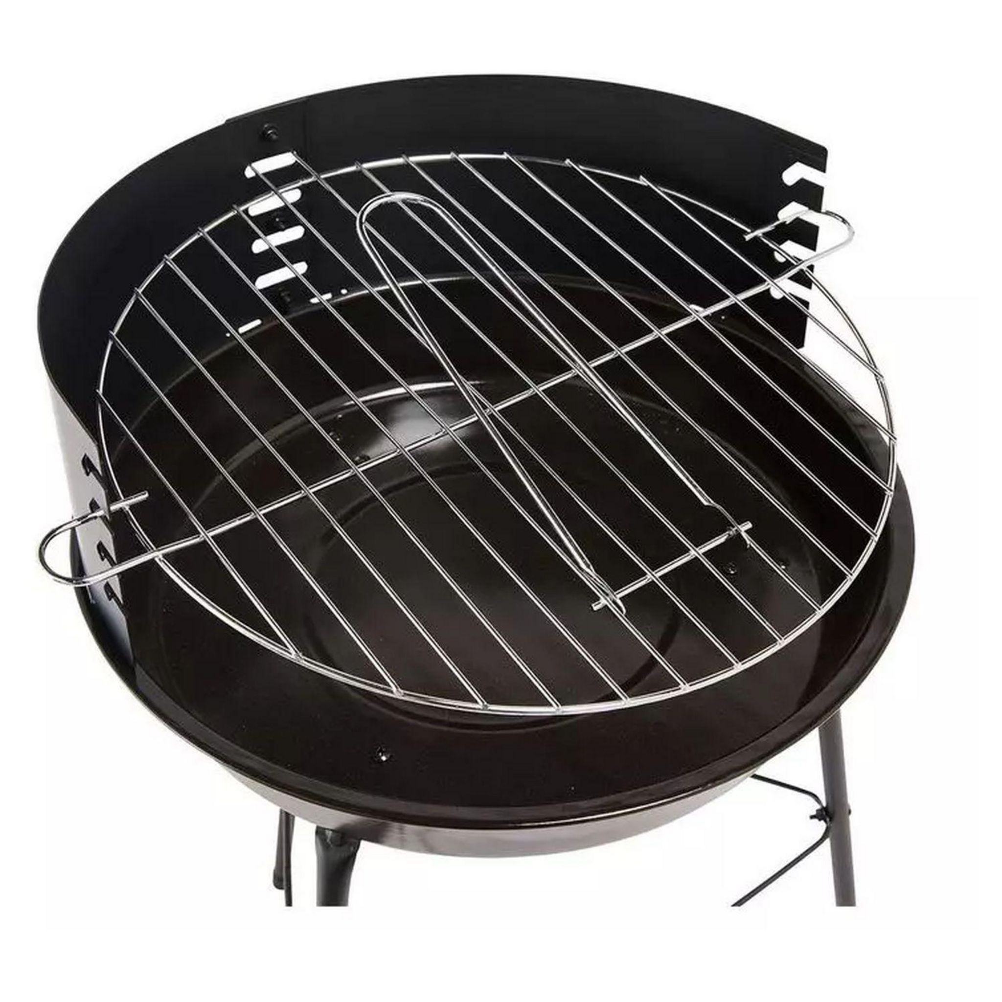 Voir la diapositive 4 : GARDENSTAR Barbecue charbon de bois rond en acier 3 pieds 42 x 40 x 61,5 cm D30 cm
