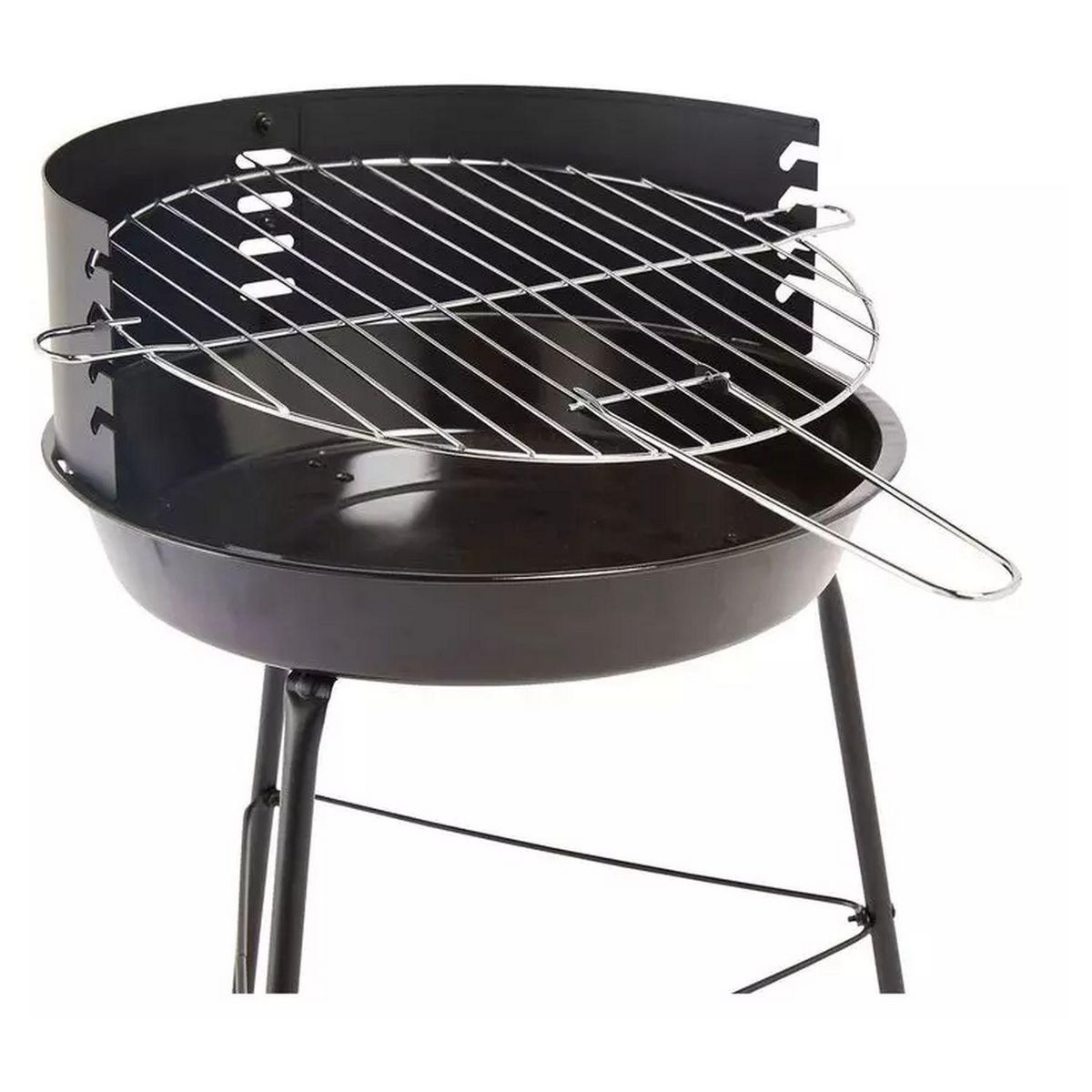 GARDENSTAR Barbecue charbon de bois rond en acier 3 pieds 42 x 40 x 61,5 cm D30 cm