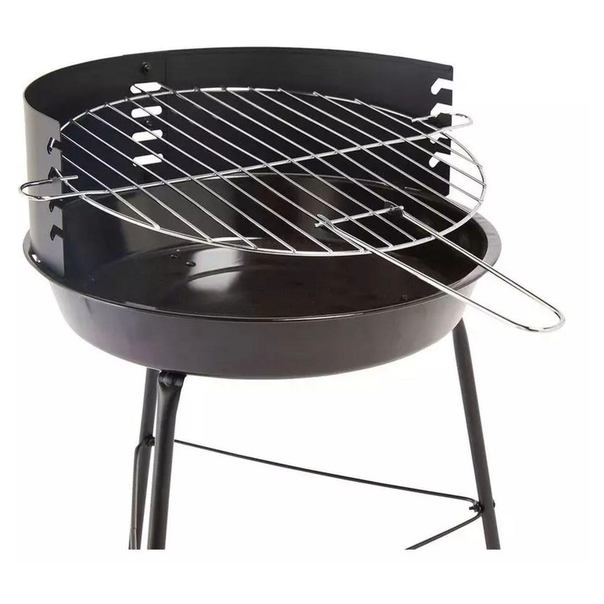 Voir la diapositive 2 : GARDENSTAR Barbecue charbon de bois rond en acier 3 pieds 42 x 40 x 61,5 cm D30 cm
