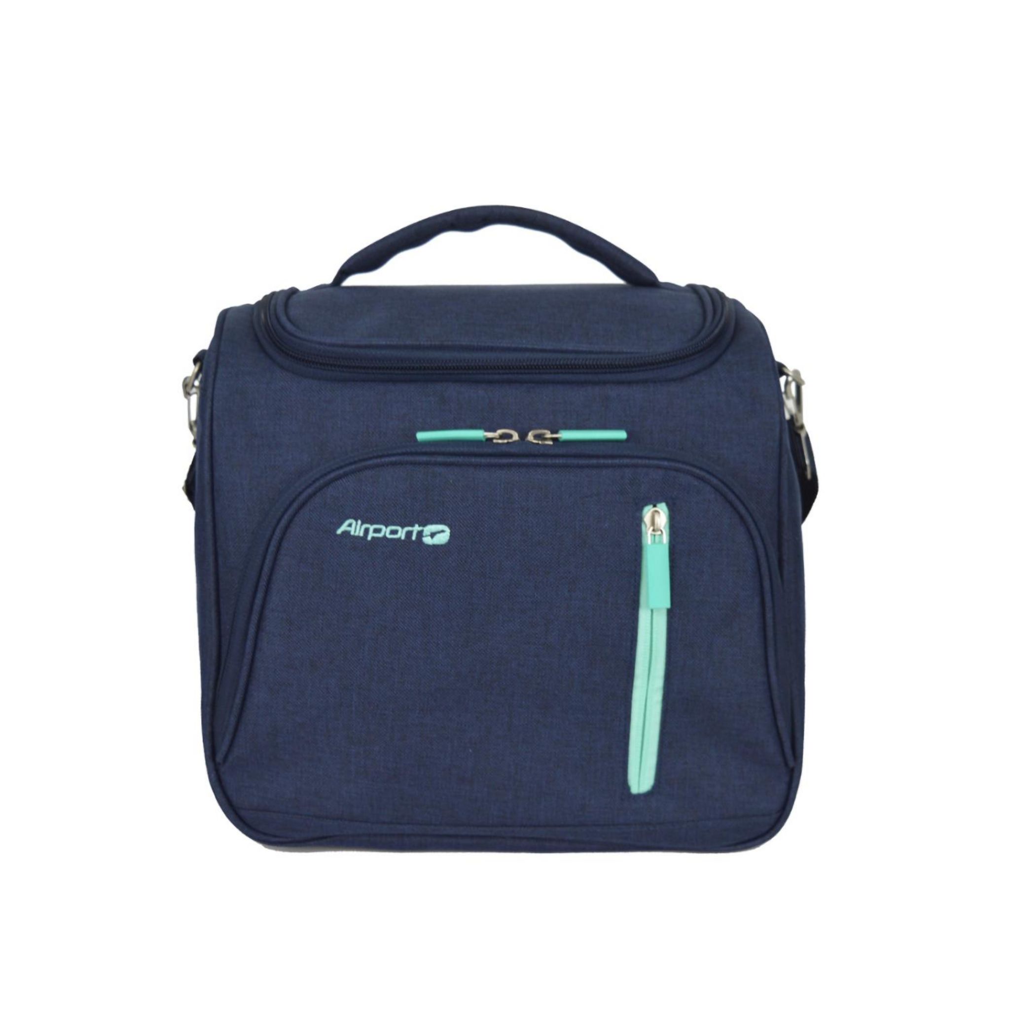 Voir la diapositive 1 : AIRPORT Trousse de toilette polyester bleu 32x30x20cm