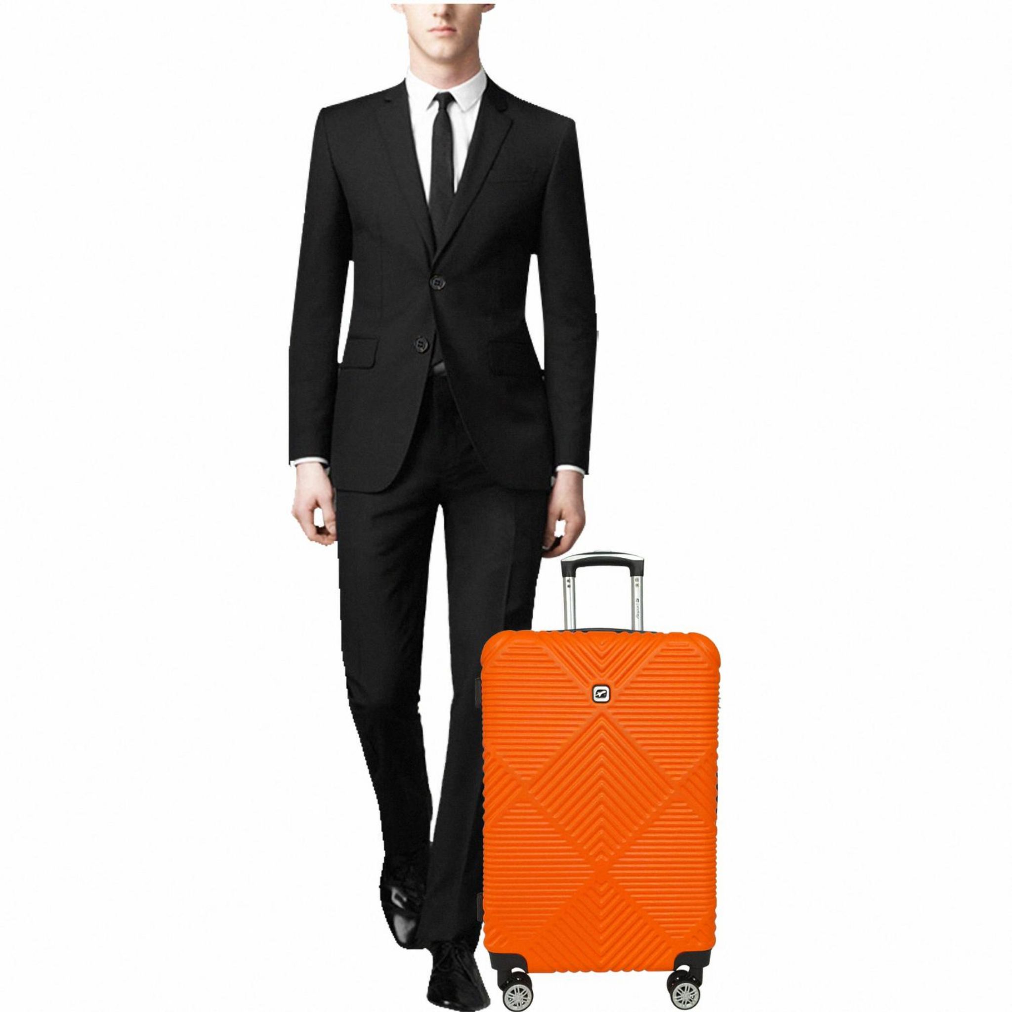 Voir la diapositive 3 : AIRPORT Valise rigide extensible  ABS orange 8 roues 65x44x27cm Ethnic