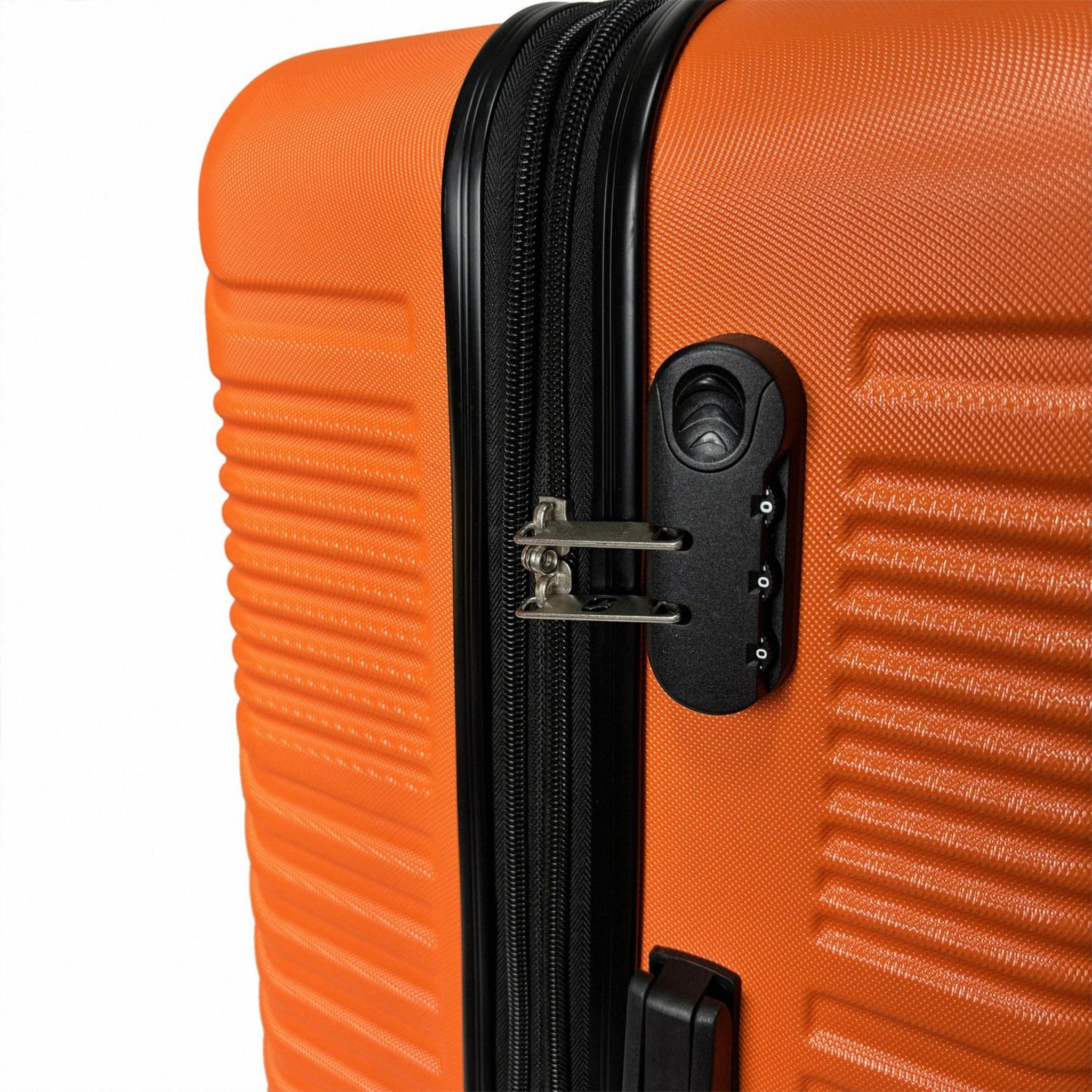 Voir la diapositive 4 : AIRPORT Valise rigide extensible  ABS orange 8 roues 65x44x27cm Ethnic