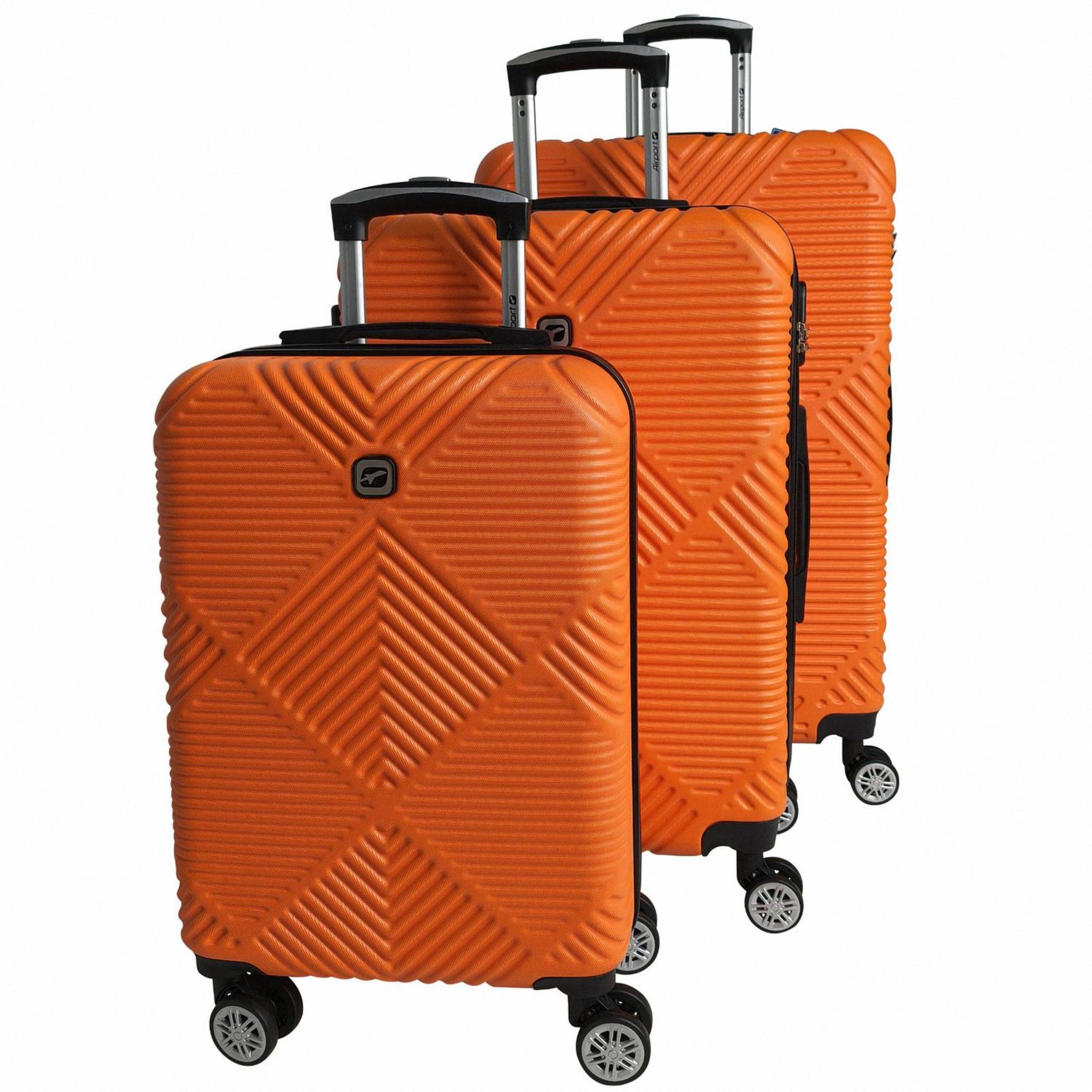 Voir la diapositive 6 : AIRPORT Valise rigide extensible  ABS orange 8 roues 65x44x27cm Ethnic