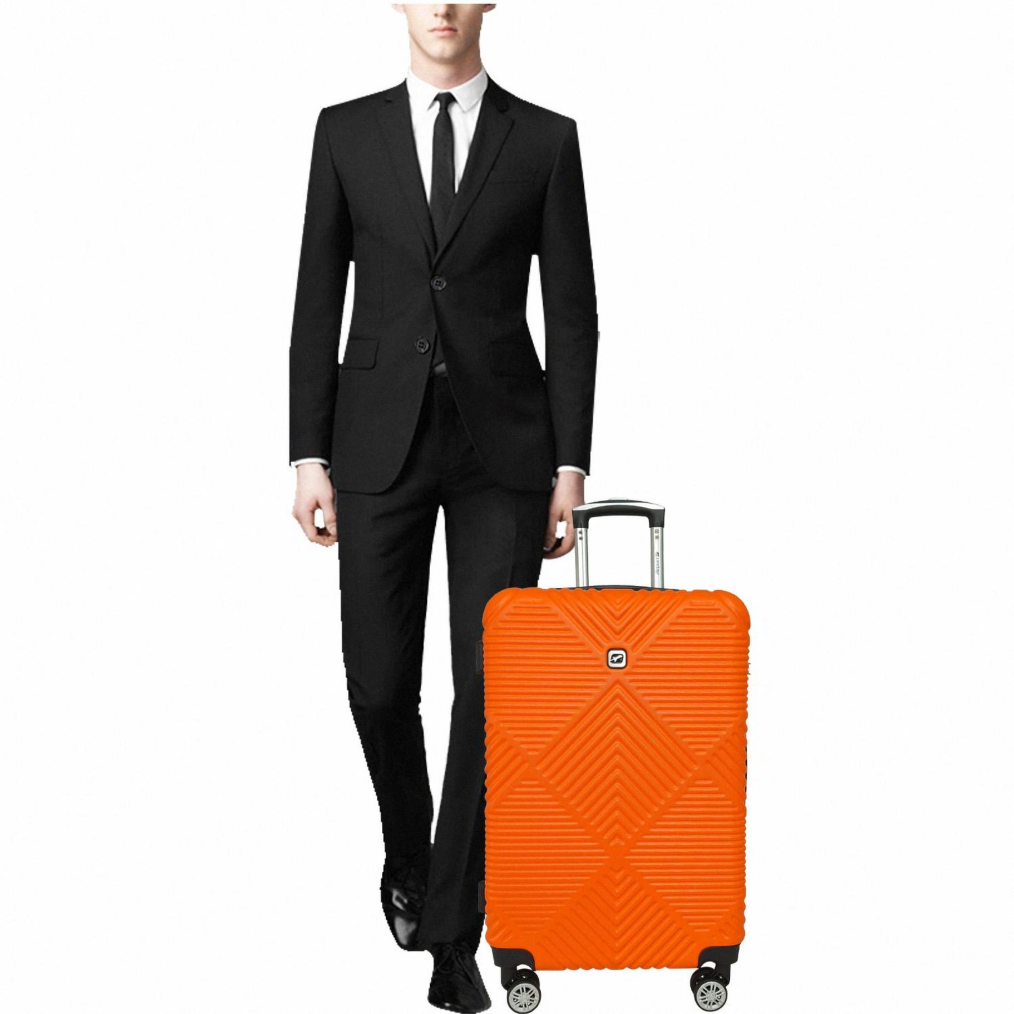Voir la diapositive 3 : AIRPORT Valise rigide extensible  ABS orange 8 roues 75x50x30cm Ethnic