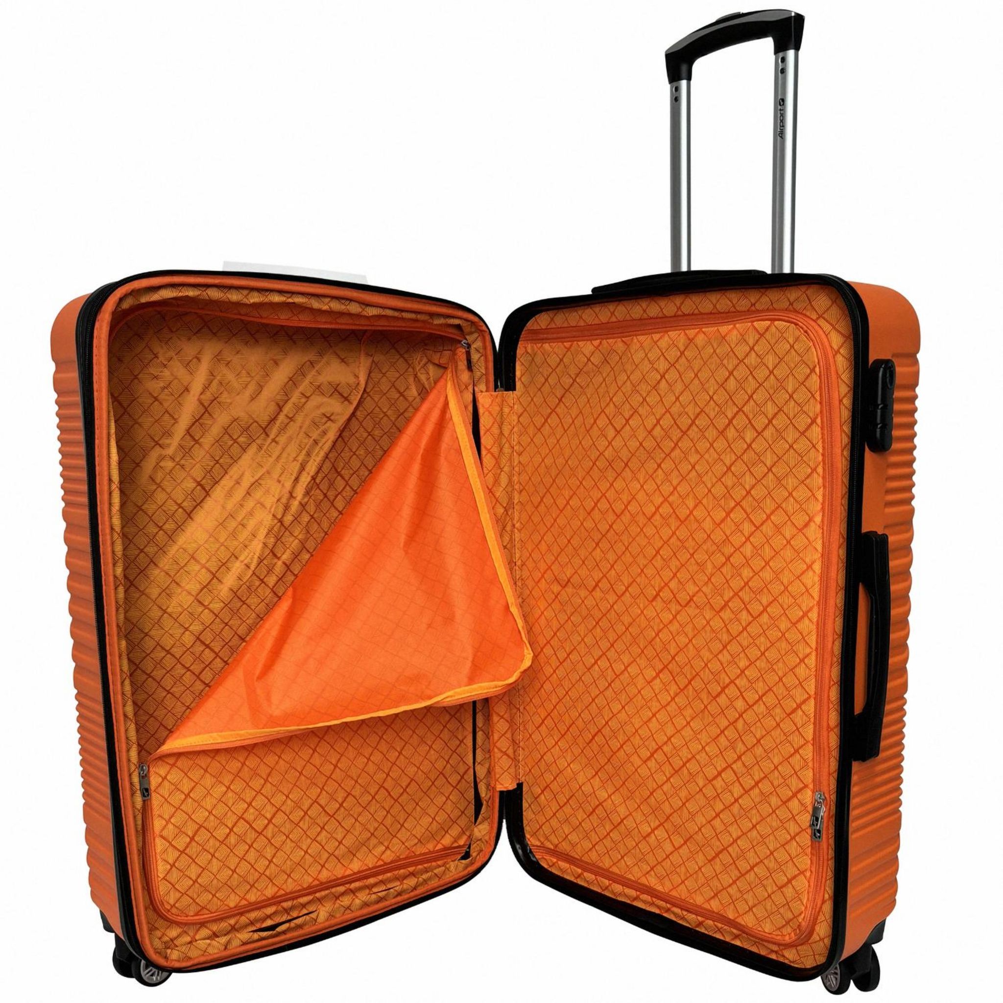 Voir la diapositive 9 : AIRPORT Valise rigide extensible  ABS orange 8 roues 75x50x30cm Ethnic