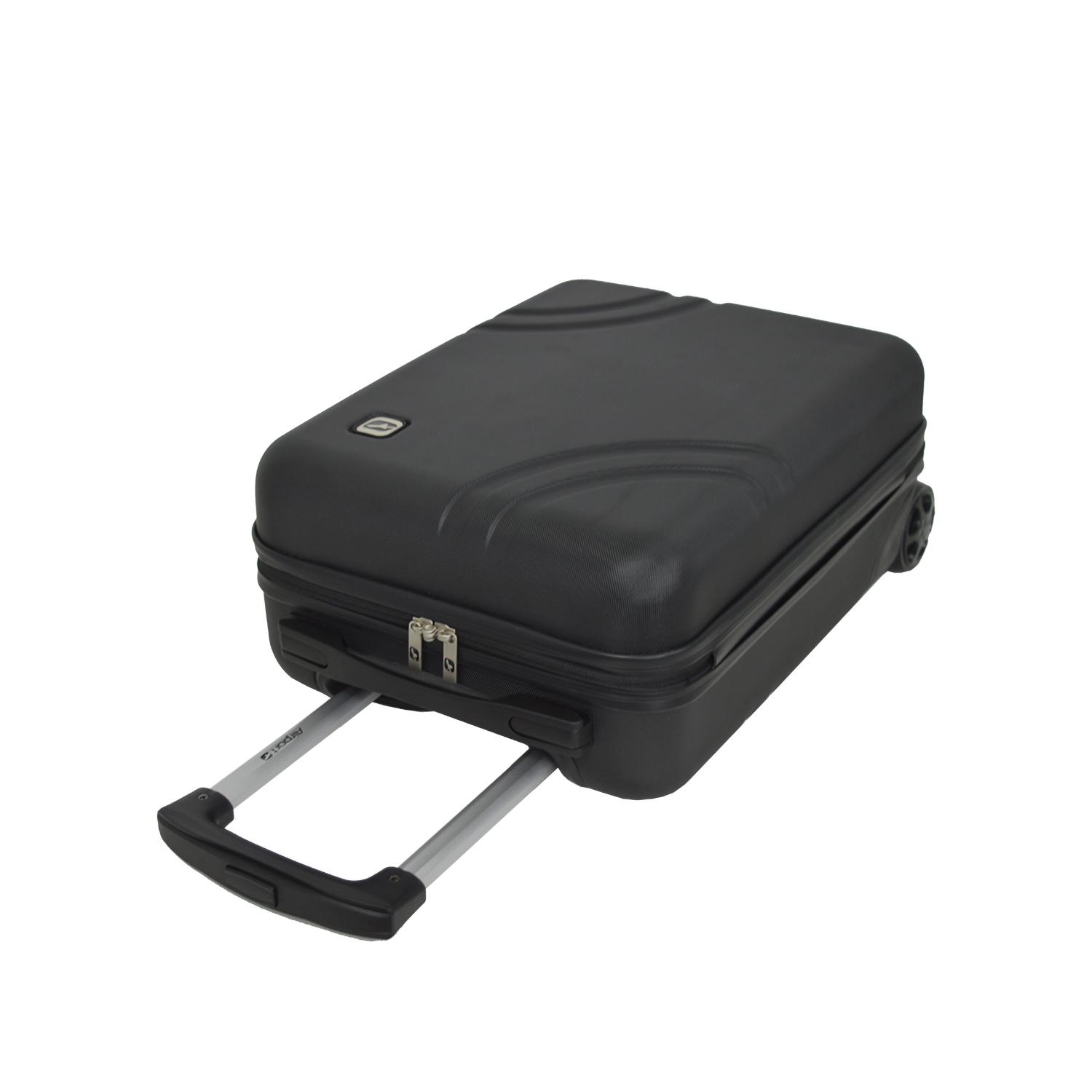 Voir la diapositive 5 : AIRPORT Valise rigide ABS noir 2 roues 45x31x18cm Wave