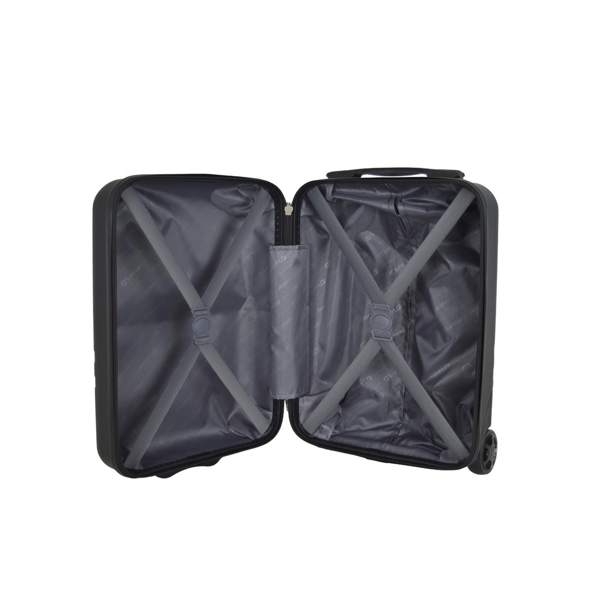 Voir la diapositive 7 : AIRPORT Valise rigide ABS noir 2 roues 45x31x18cm Wave