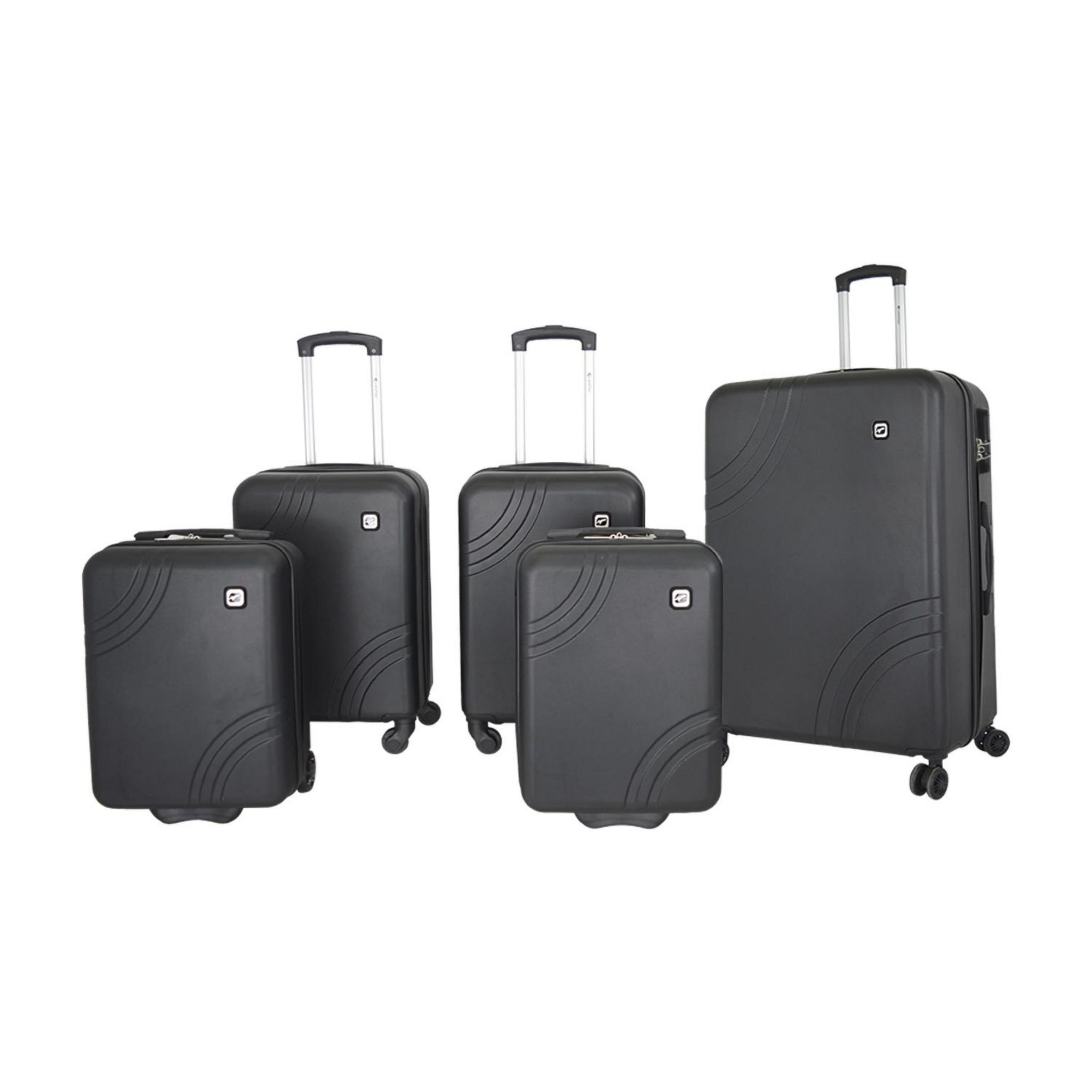 Voir la diapositive 6 : AIRPORT Valise rigide ABS noir 2 roues 45x31x18cm Wave