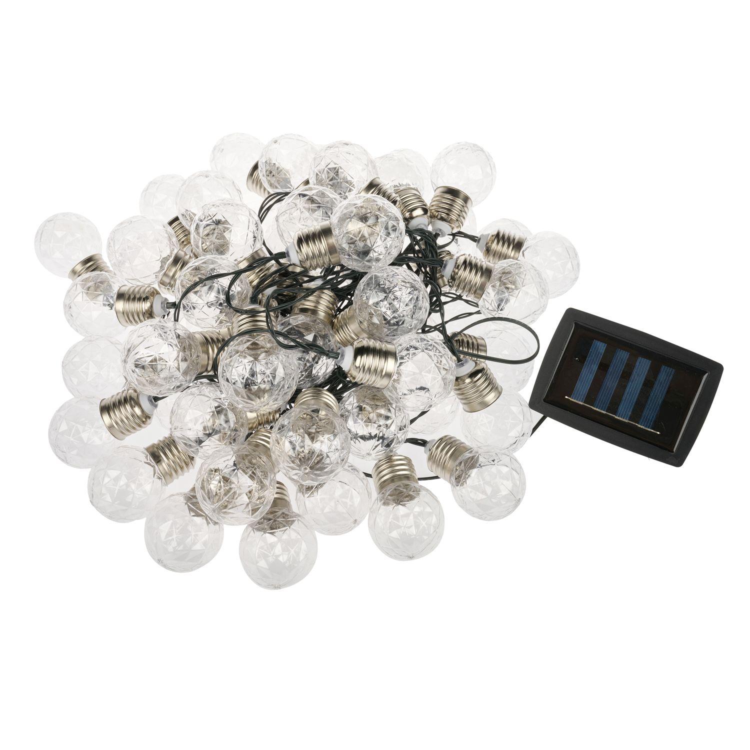 Voir la diapositive 2 : GARDENSTAR Guirlande solaire polypropylène 50 ampoules 11,8 m