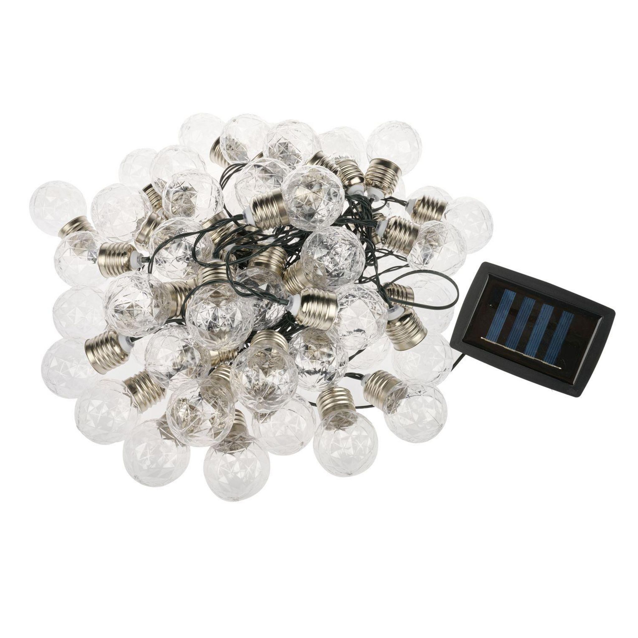 Voir la diapositive 2 : GARDENSTAR Guirlande solaire polypropylène 50 ampoules 11,8 m