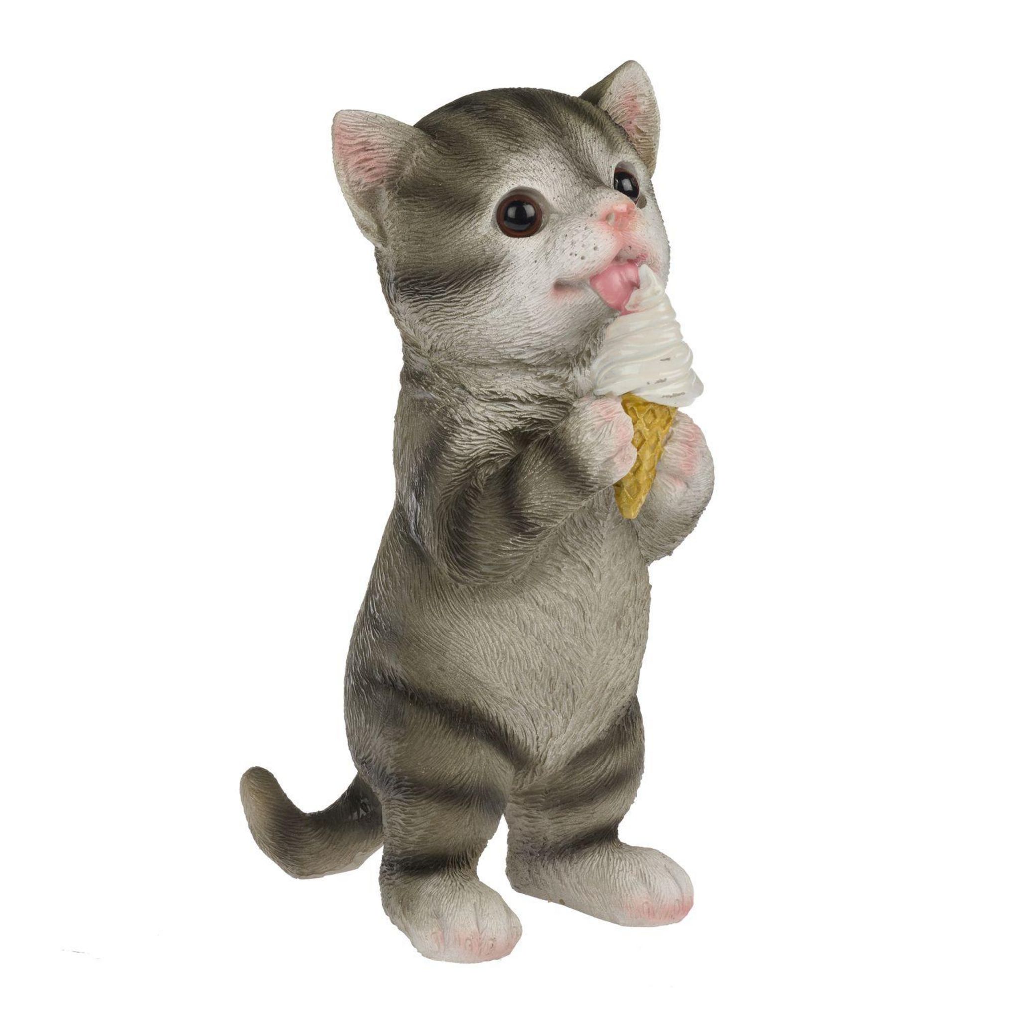 Voir la diapositive 2 : GARDENSTAR Chat glace résine h19,5 cm