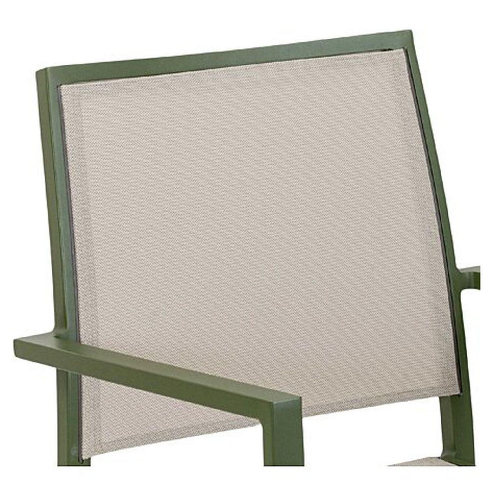 Voir la diapositive 3 : JARDILINE Fauteuil de jardin empilable - Aluminium - Kaki - SANTORIN