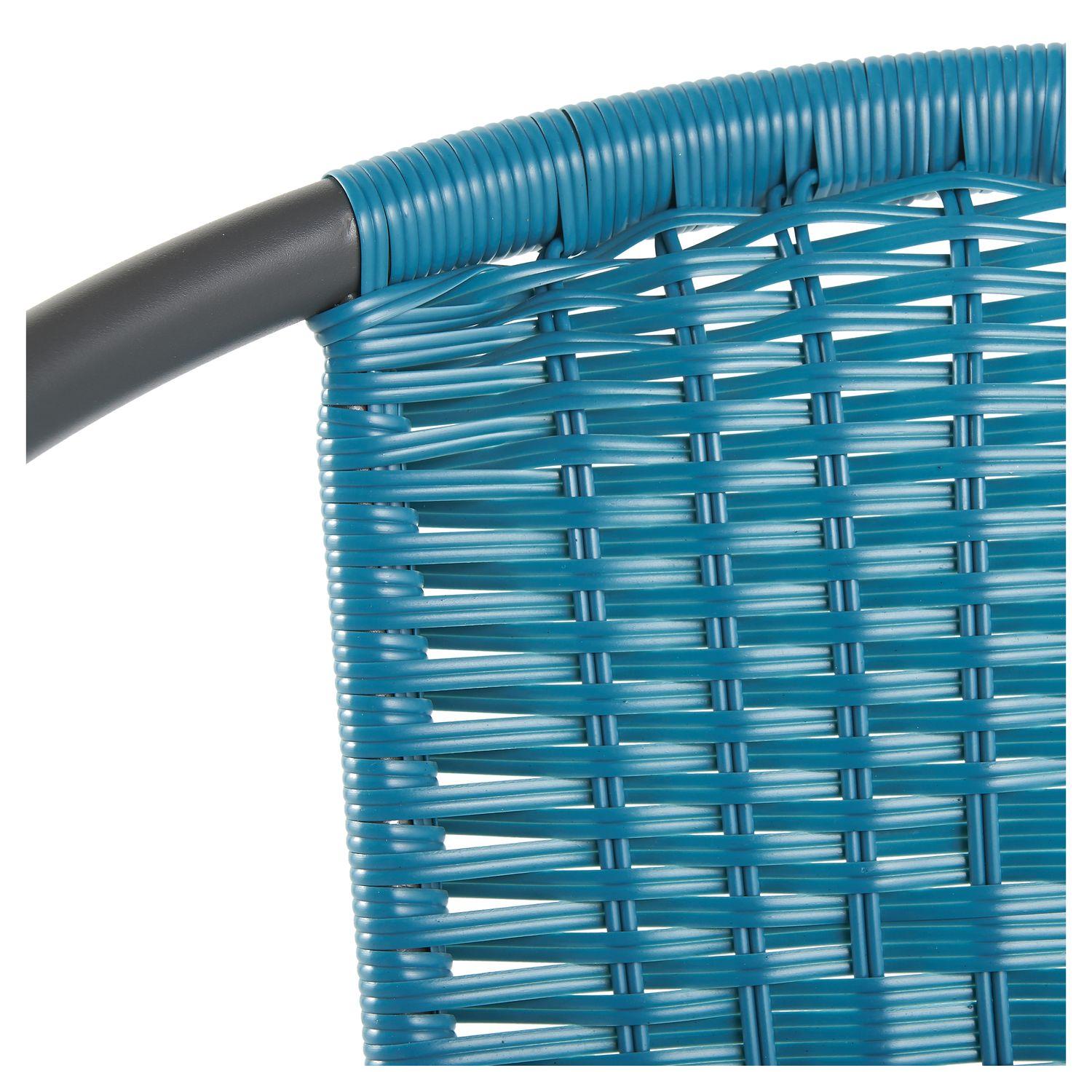 Voir la diapositive 4 : GARDENSTAR Chaise de jardin bistrot - Rotin - Bleu crépuscule