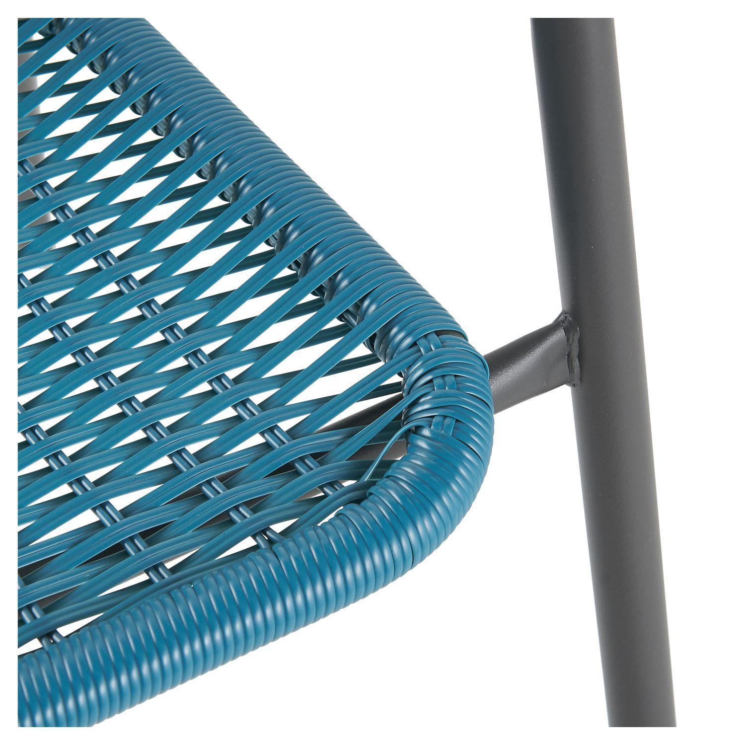 Voir la diapositive 3 : GARDENSTAR Chaise de jardin bistrot - Rotin - Bleu crépuscule
