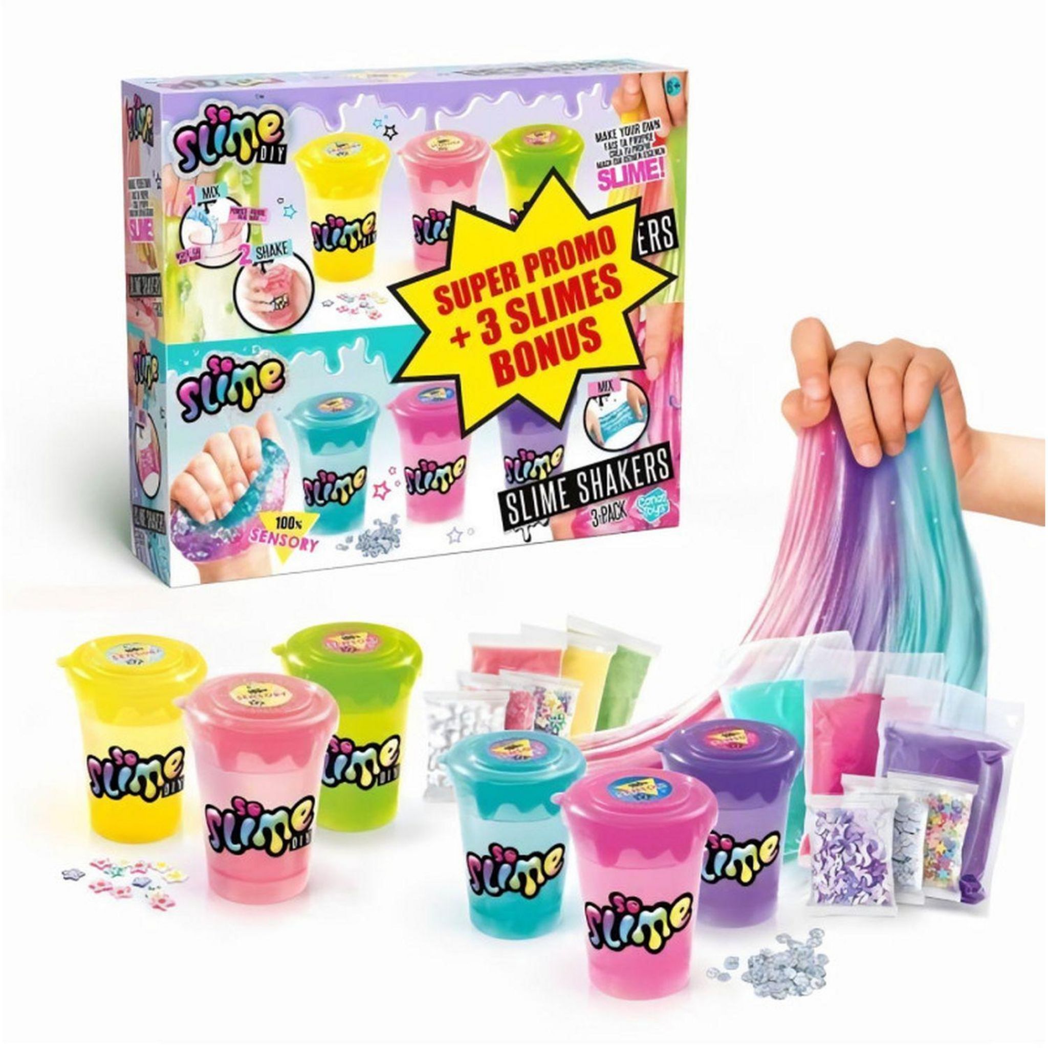 Voir la diapositive 2 : CANAL TOYS Pack de 3 pots de Slime+3 pots gratuits