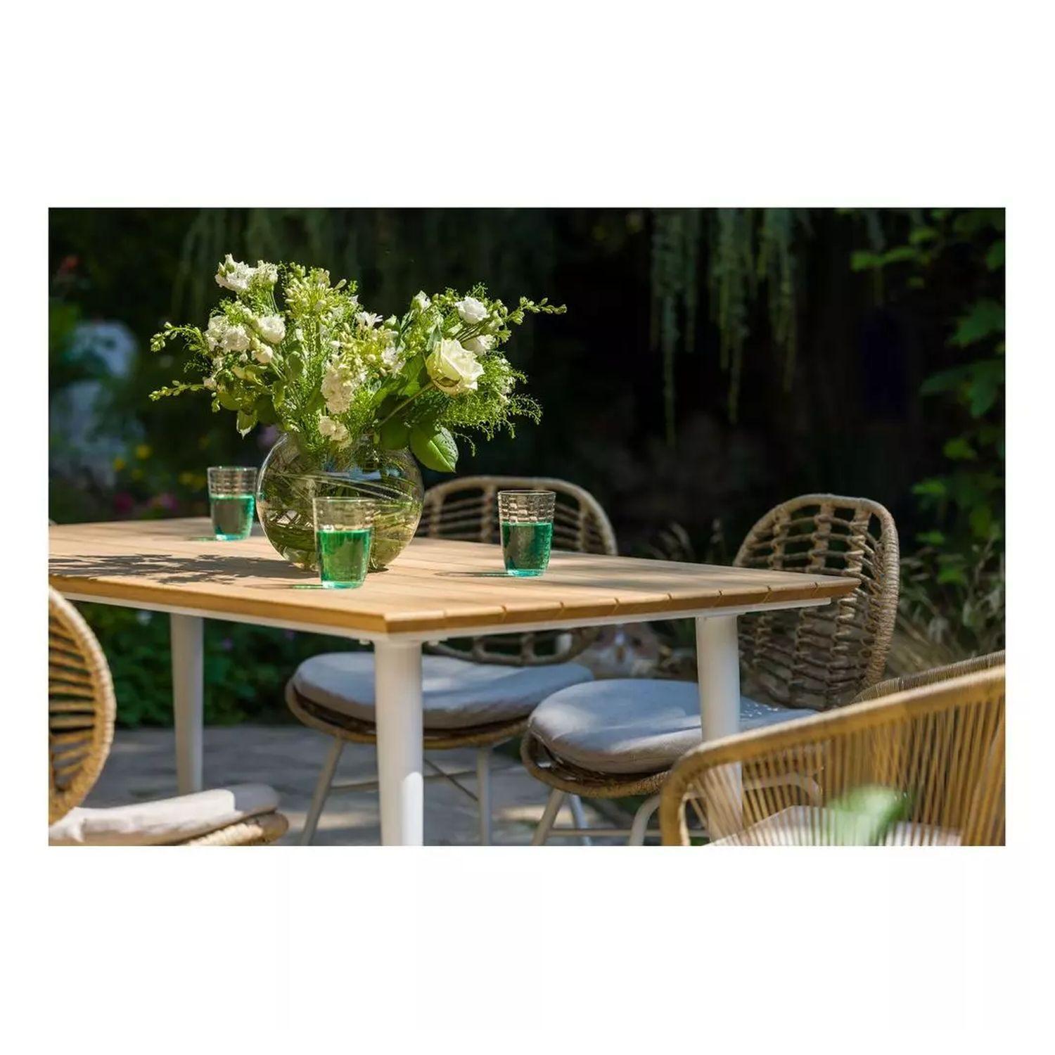 Voir la diapositive 2 : JARDILINE Lot de 2 chaises de jardin - Résine tressée - Beige - FLORES