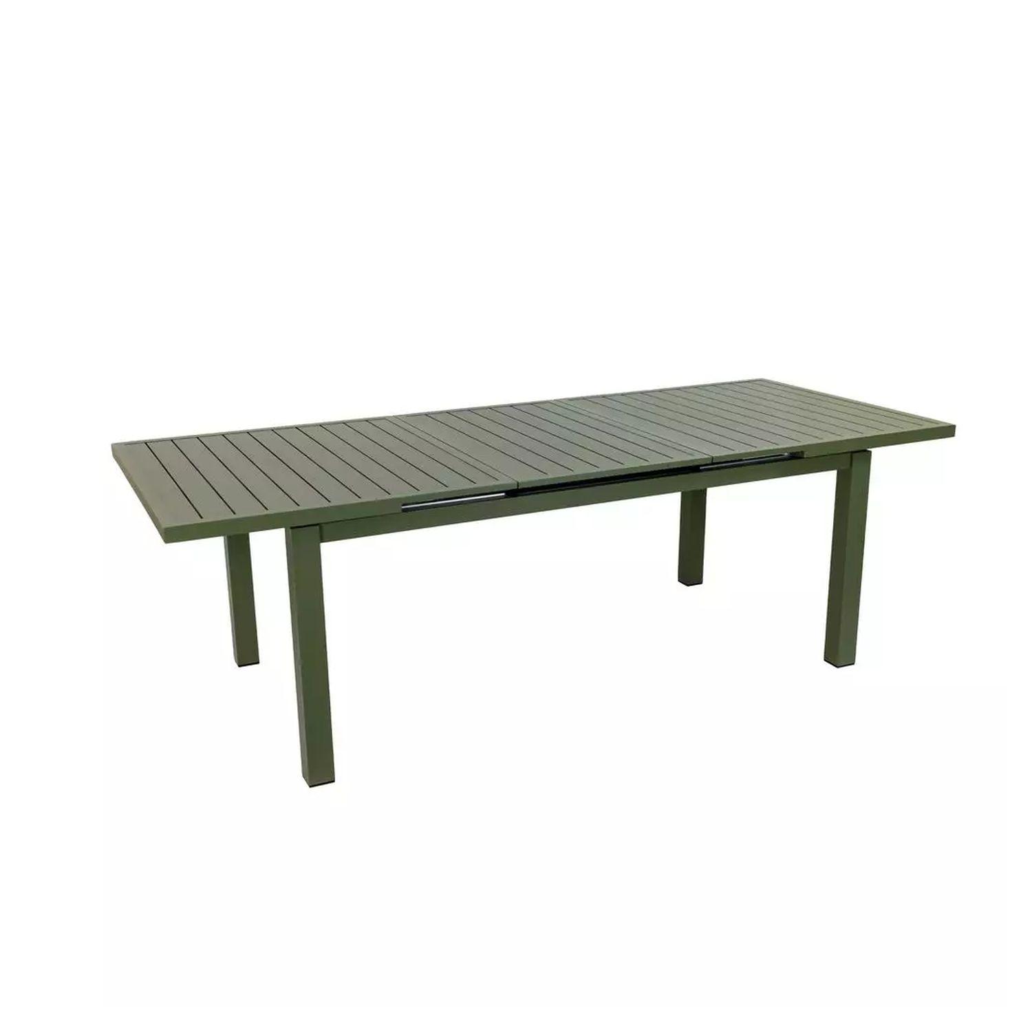 Voir la diapositive 4 : JARDILINE Table de jardin extensible - 8/10 places - Aluminium - Kaki - SANTORIN