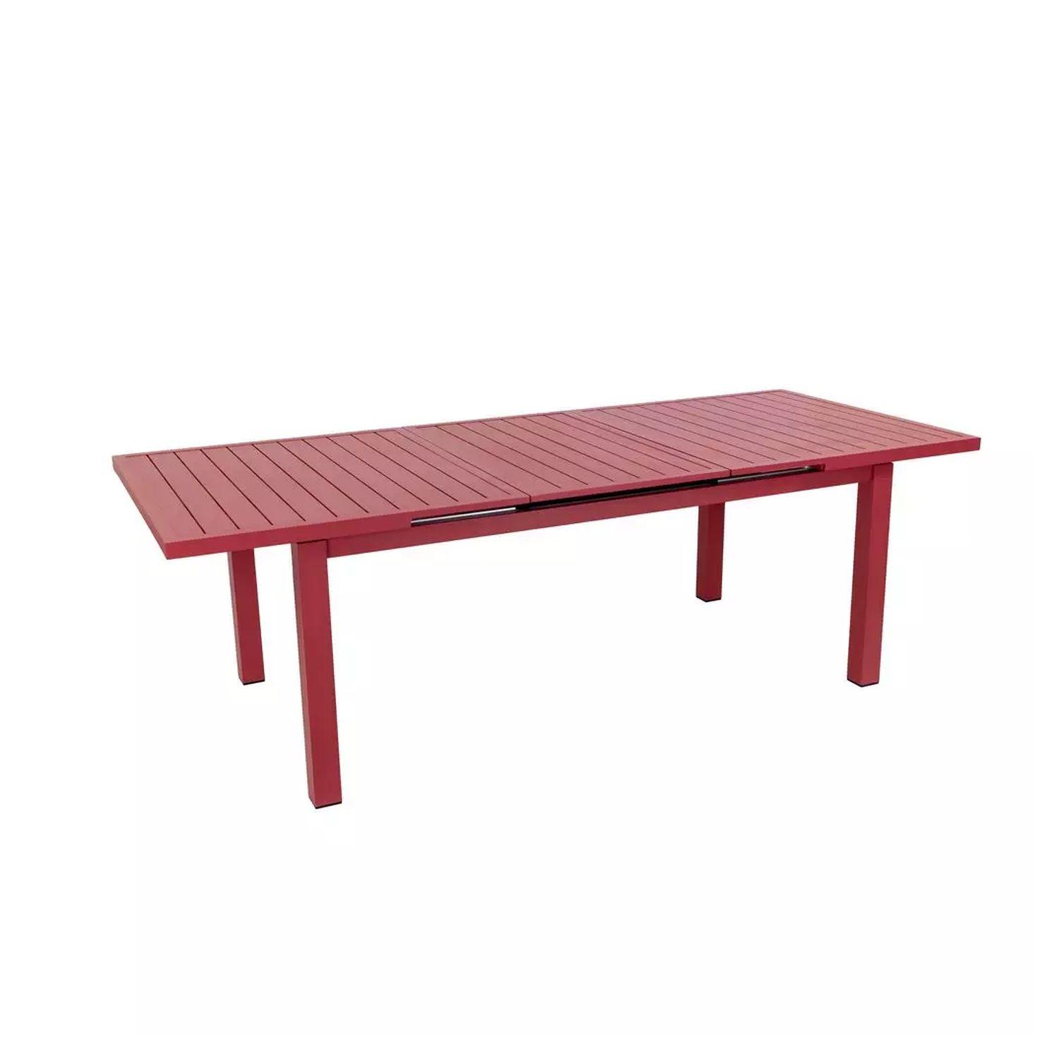 Voir la diapositive 2 : JARDILINE Table de jardin extensible - 8/10 places - Aluminium - Terracotta - SANTORIN