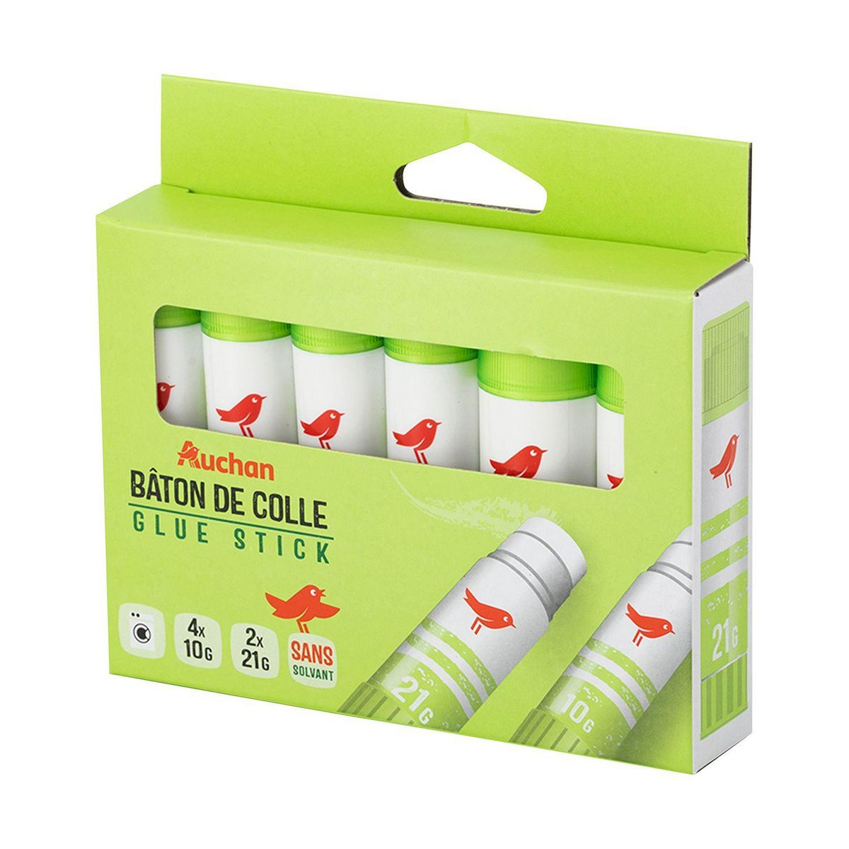 AUCHAN Bâtons de colle 10g+21g