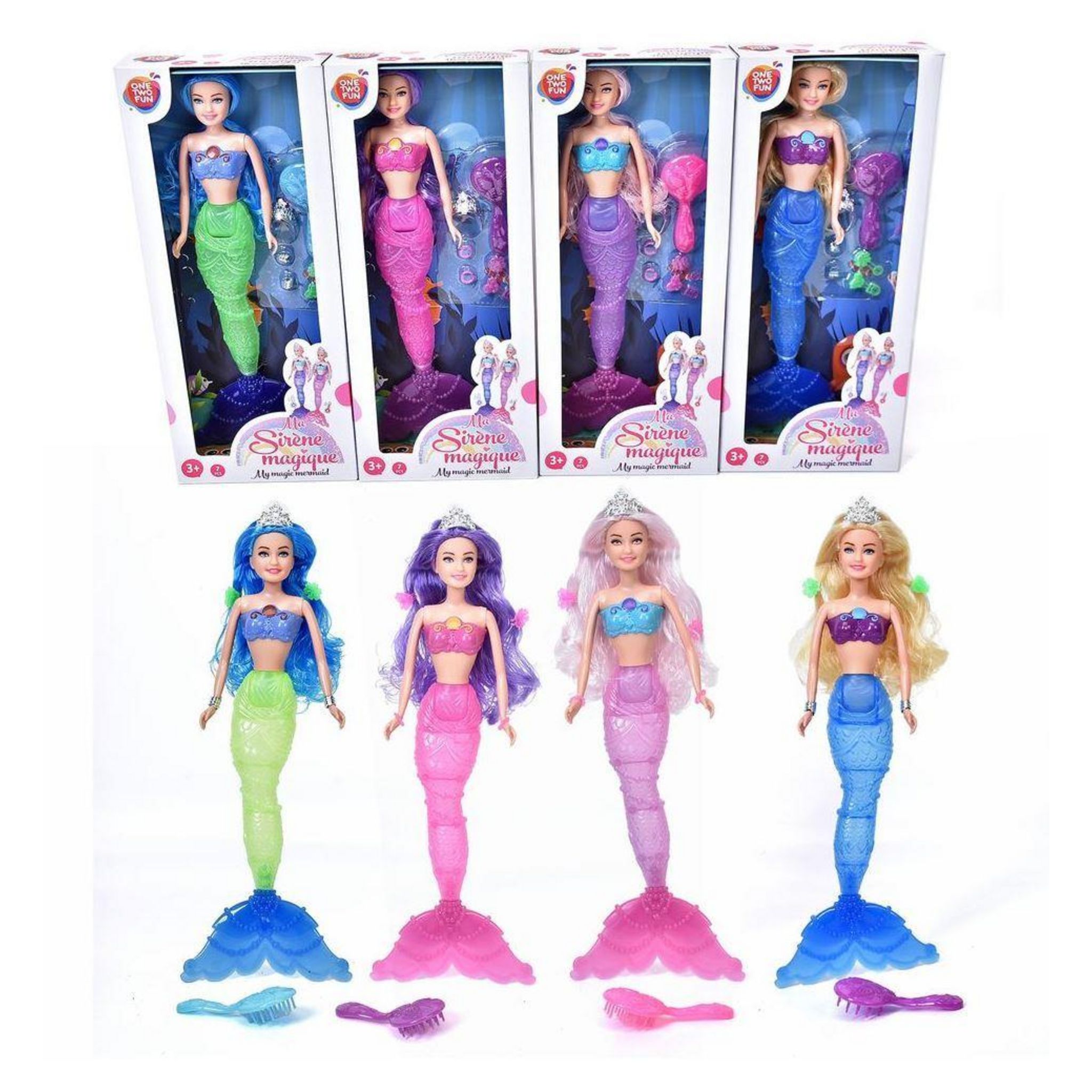 Voir la diapositive 4 : ONE TWO FUN Poupée Ma Sirène couleur Magique
