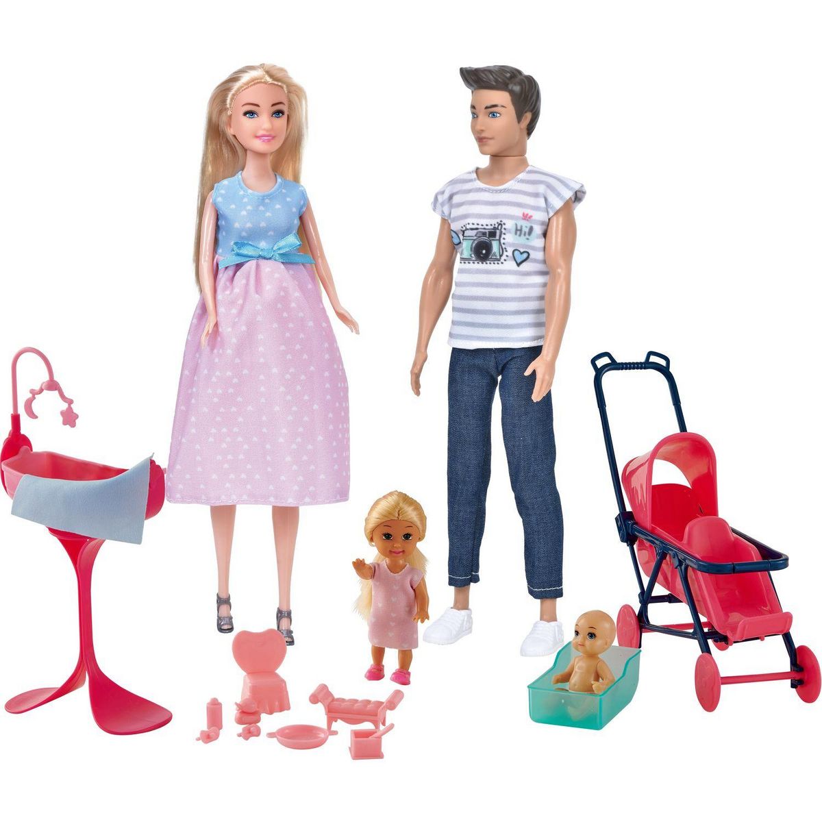 ONE TWO FUN Coffret Famille de poupée et accssoires