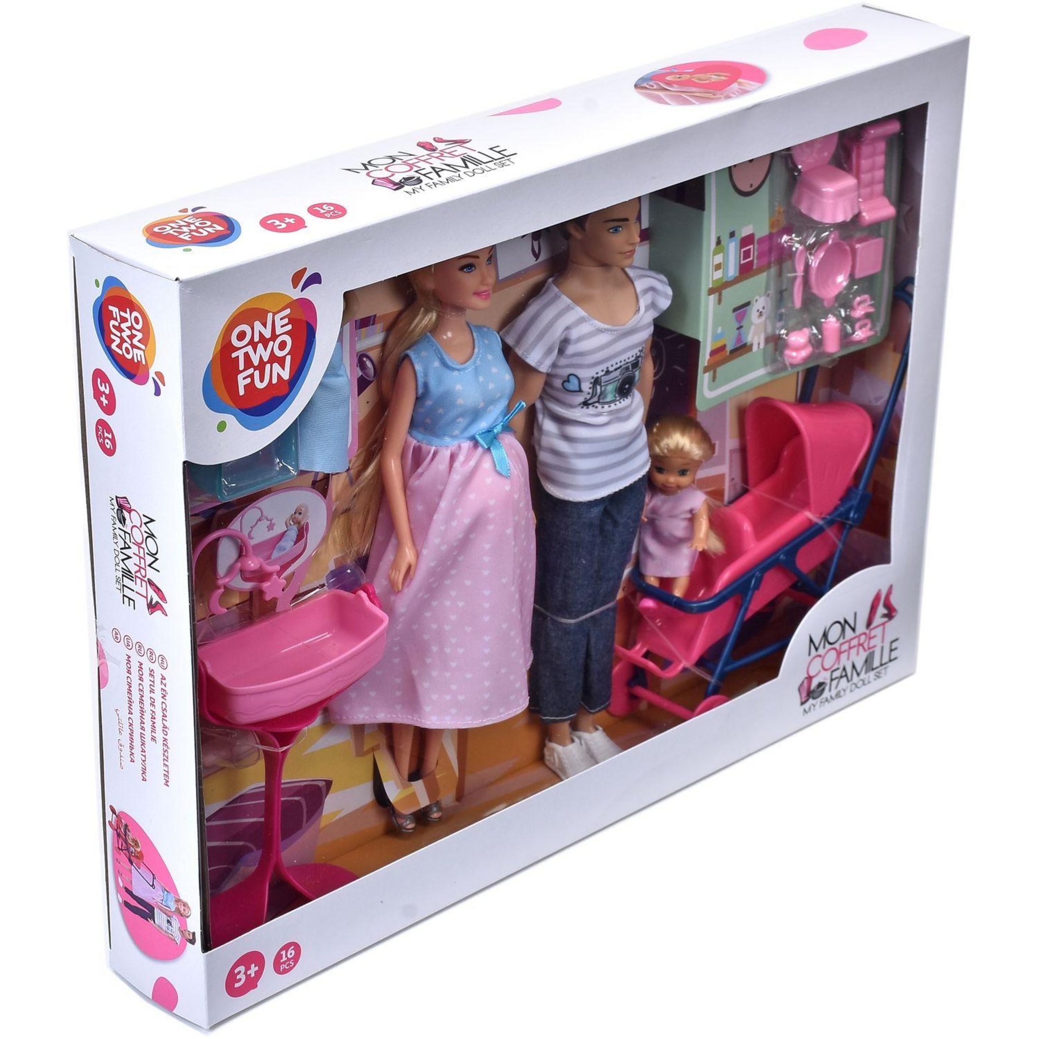 Voir la diapositive 3 : ONE TWO FUN Coffret Famille de poupée et accssoires
