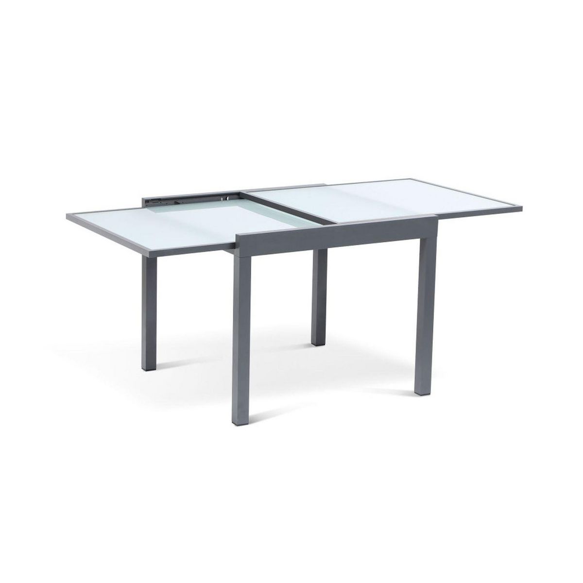 INKAZEN Table de jardin extensible - 6/8 places - Verre trempé - Gris